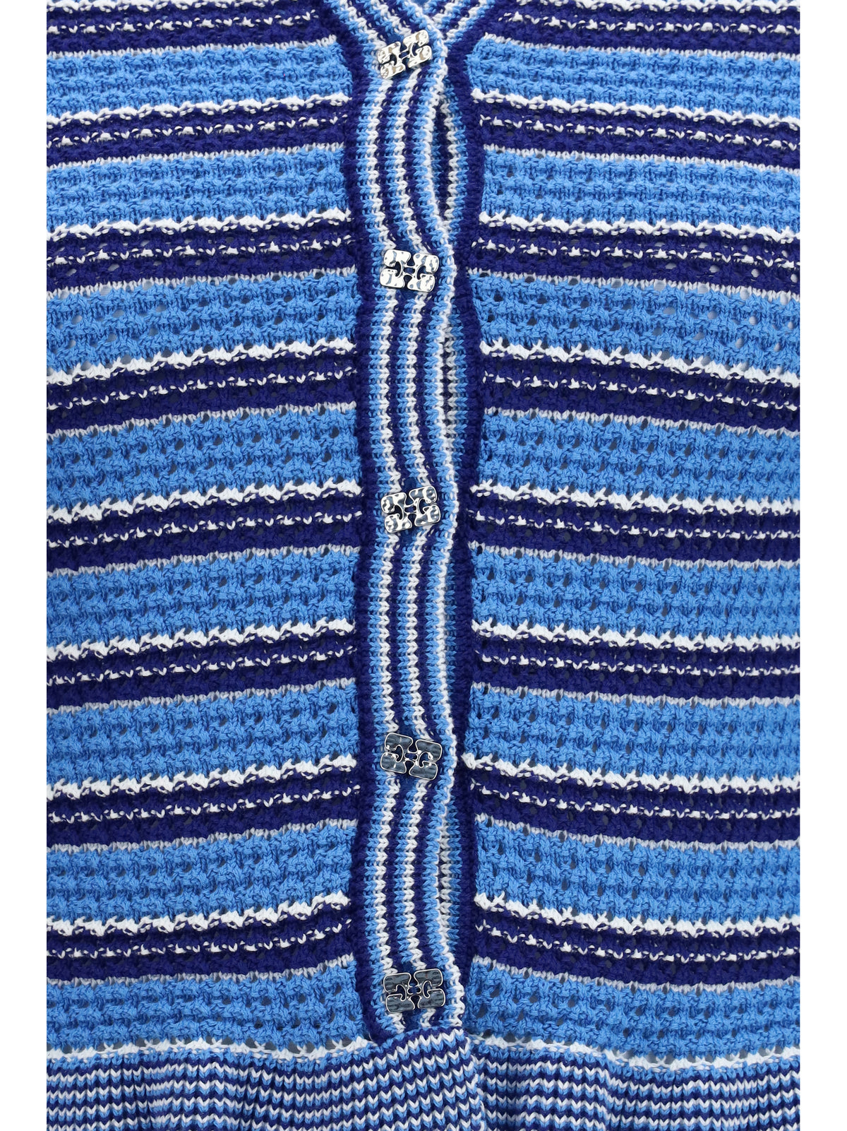 Ganni Women Striped Cotton Cardigan GANNI