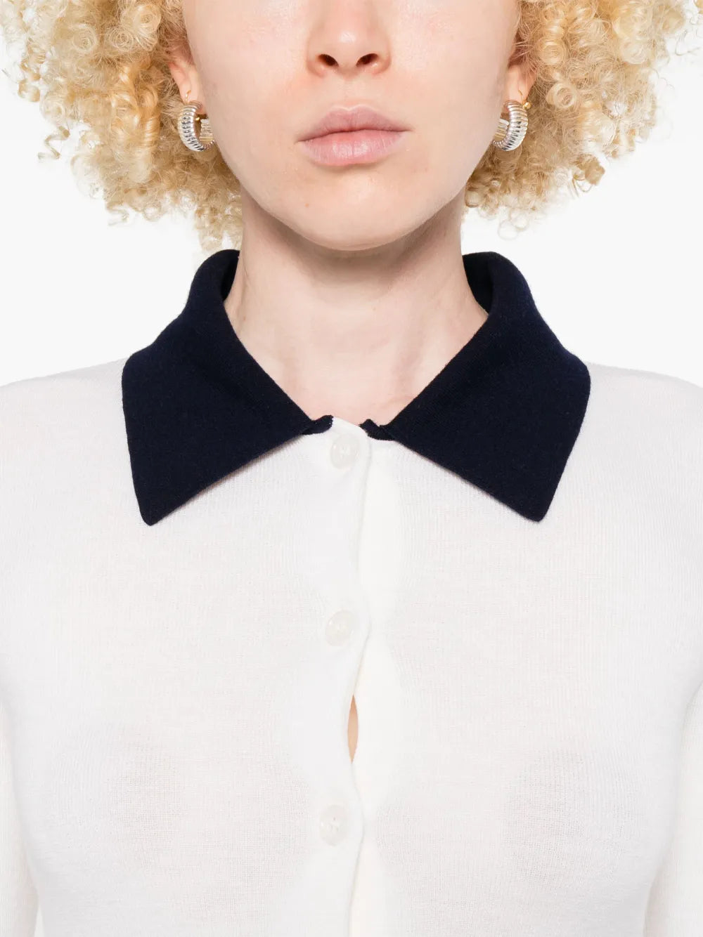 Self-Portrait Women Wool Cardigan With Contrast Collar SELF-PORTRAIT
