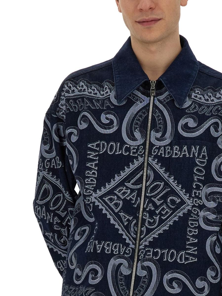 Dolce & Gabbana Men Navy Print Cardigan DOLCE & GABBANA
