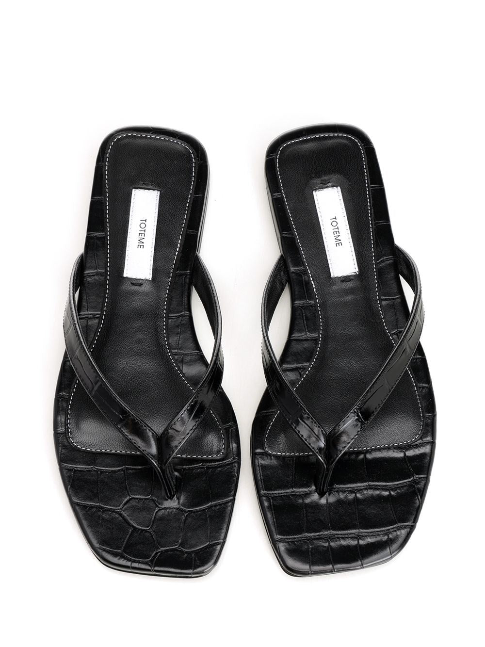 Toteme Women Croco-Embossed Flip Flops TOTEME