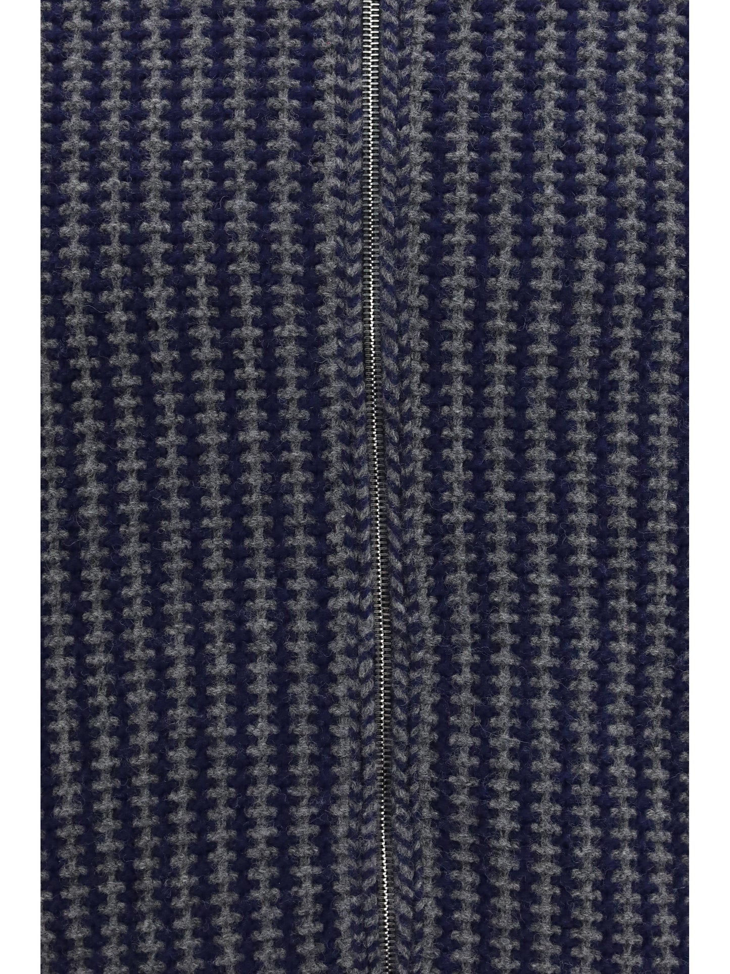 Versace Men Intarsia Wool Knit Zip Cardigan VERSACE