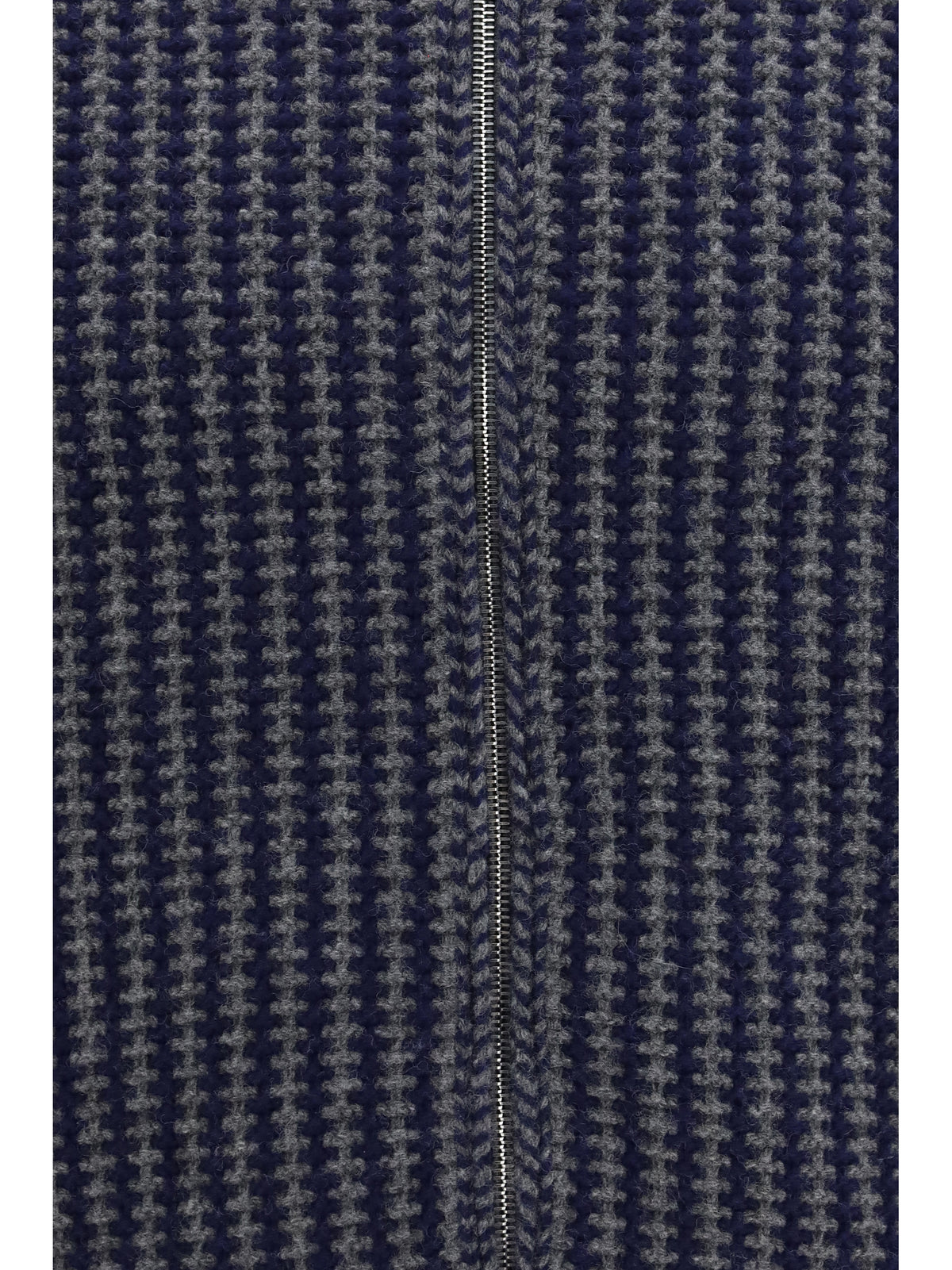 Versace Men Intarsia Wool Knit Zip Cardigan VERSACE