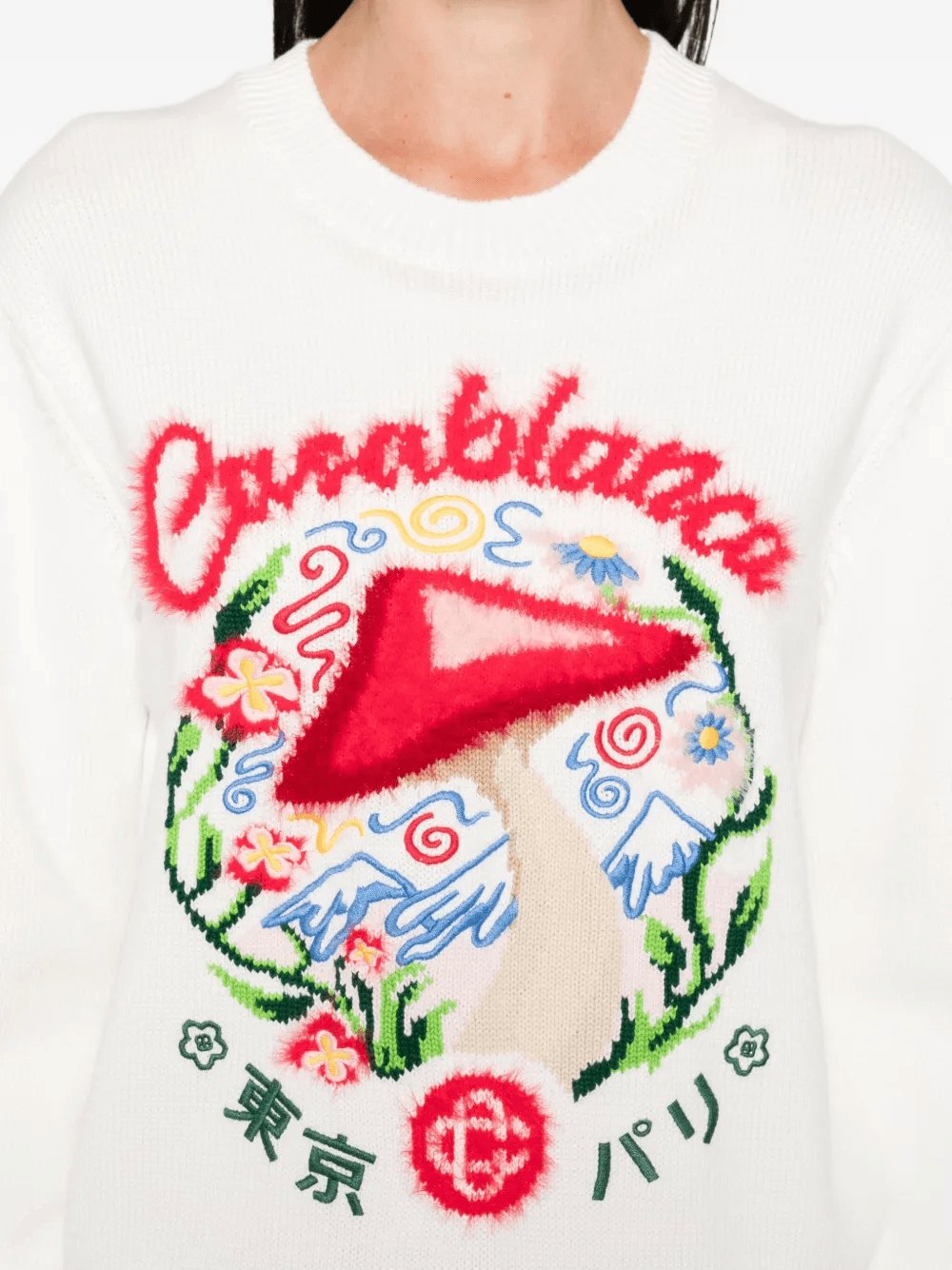 Casablanca Women Crewneck Sweater With Mushroom Embroidery CASABLANCA