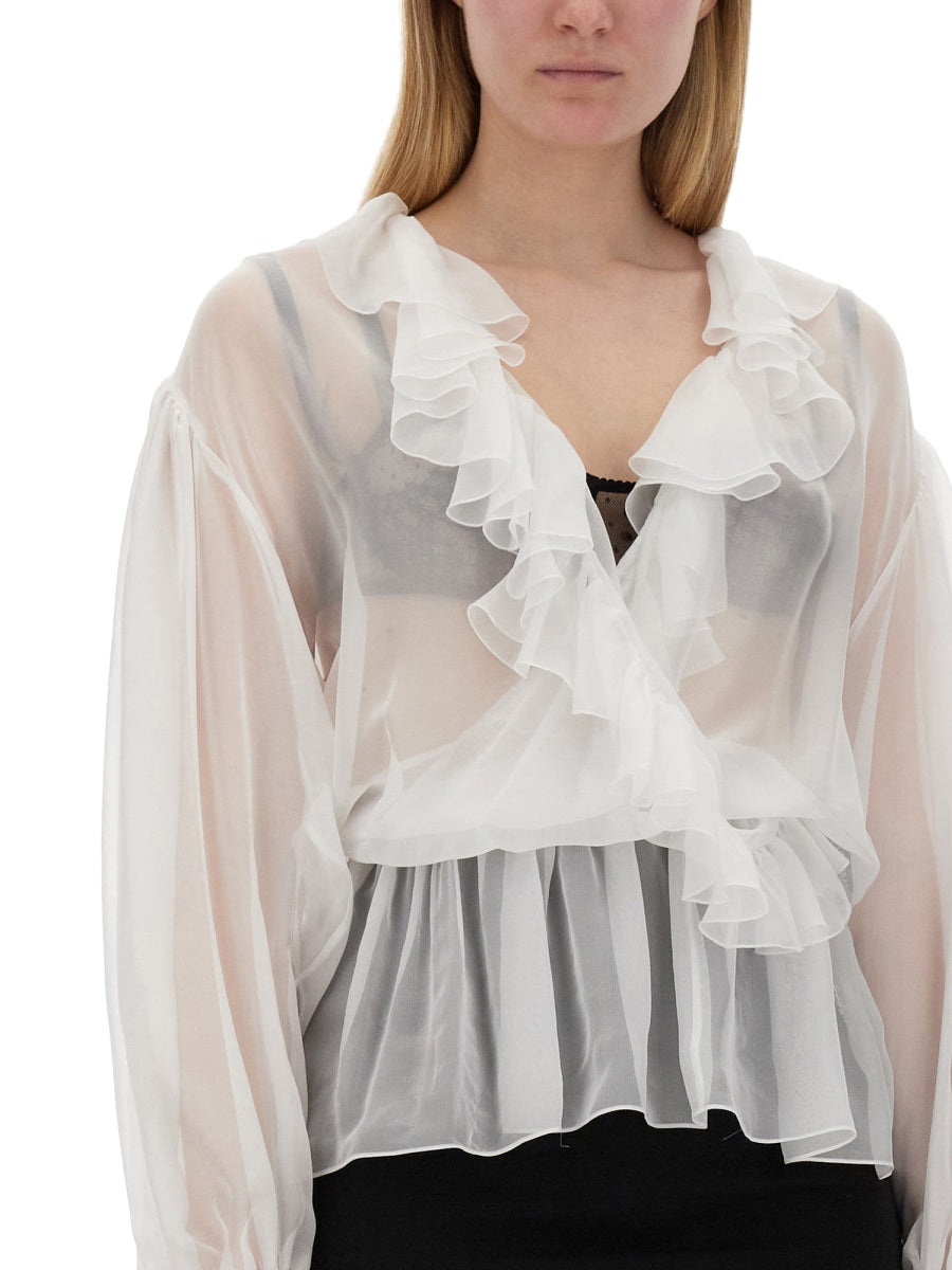 Dolce & Gabbana Women Dolce & Gabbana Women Chiffon Blouse With Ruffles DOLCE & GABBANA