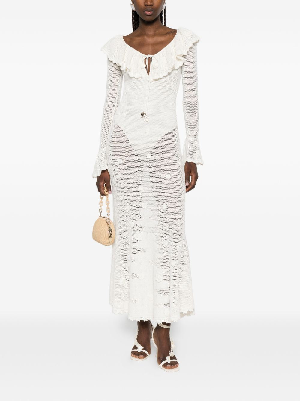 Self-Portrait Women White Midi Dress SELF-PORTRAIT