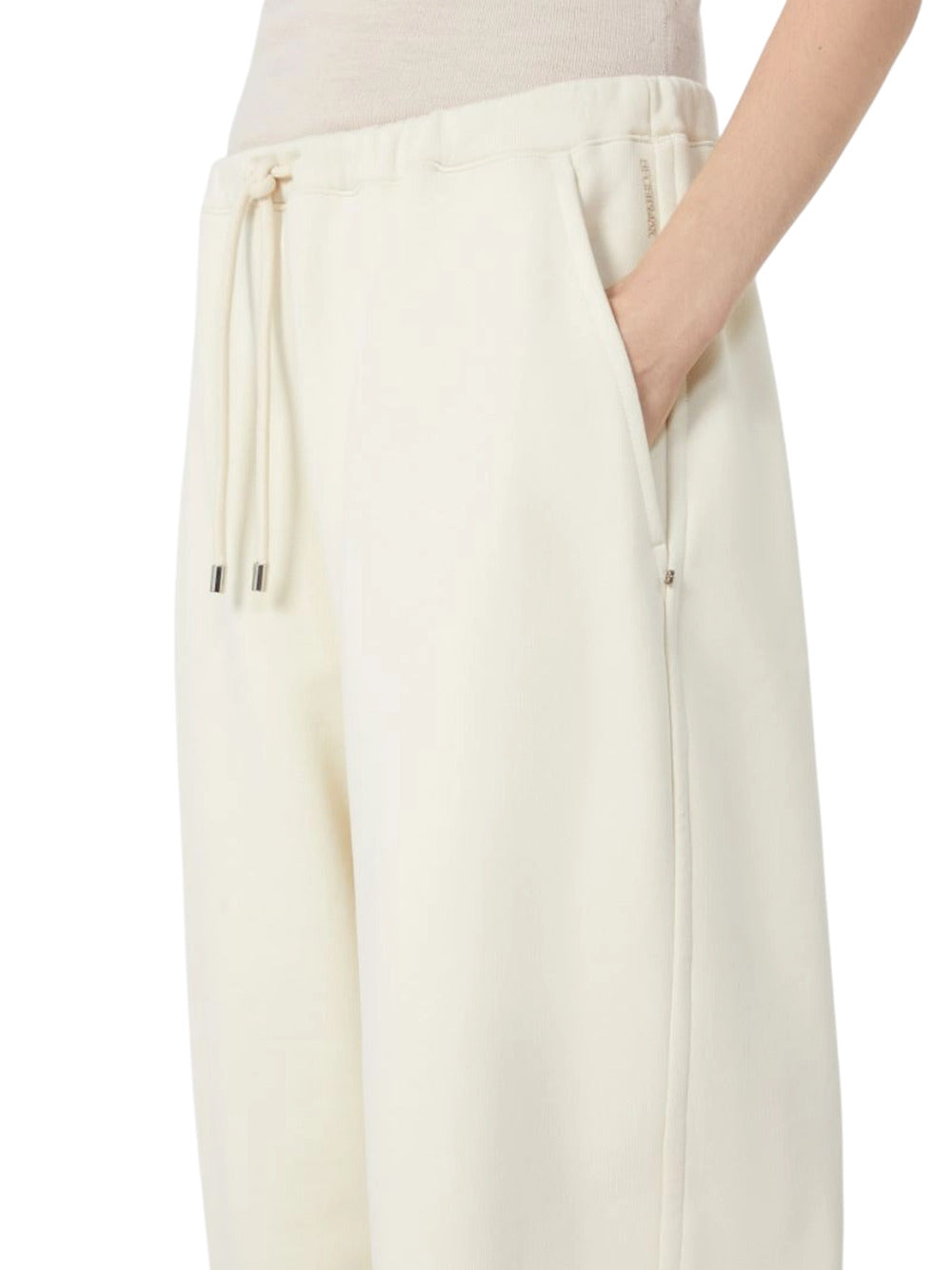 Sportmax Women Soft, Lightweight Fleece Pants - Ivory SPORTMAX