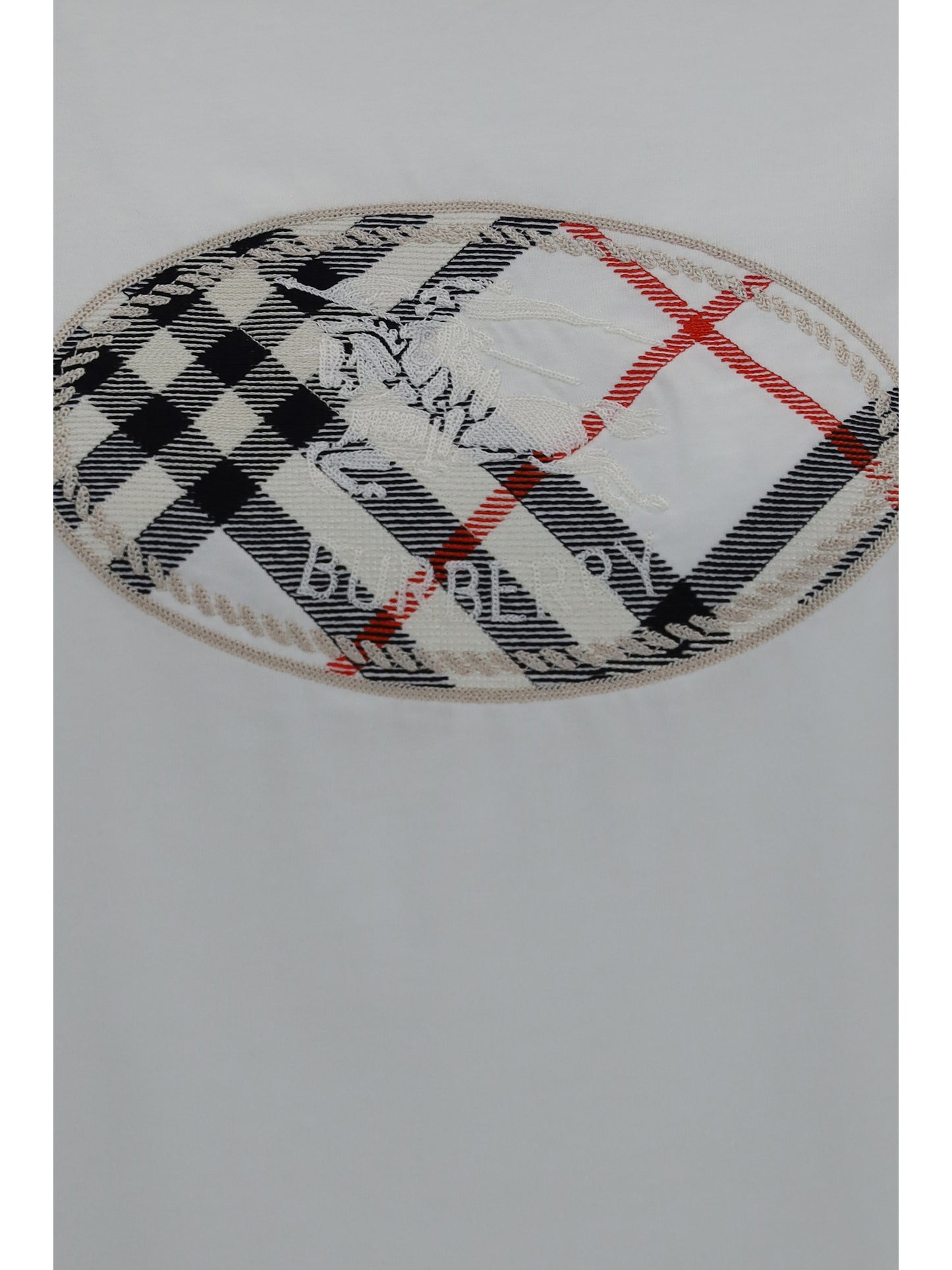 Burberry Women Knight Stamp Check Cotton T-Shirt BURBERRY