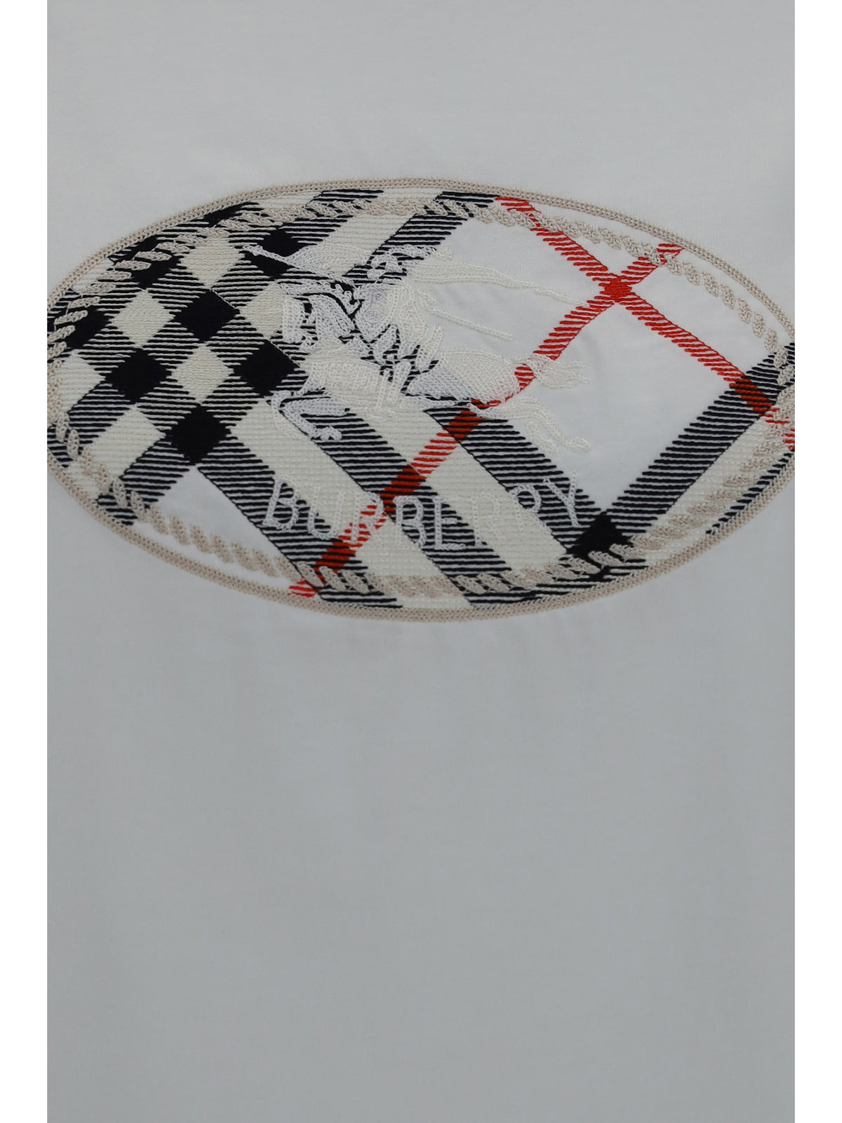 Burberry Women Knight Stamp Check Cotton T-Shirt BURBERRY