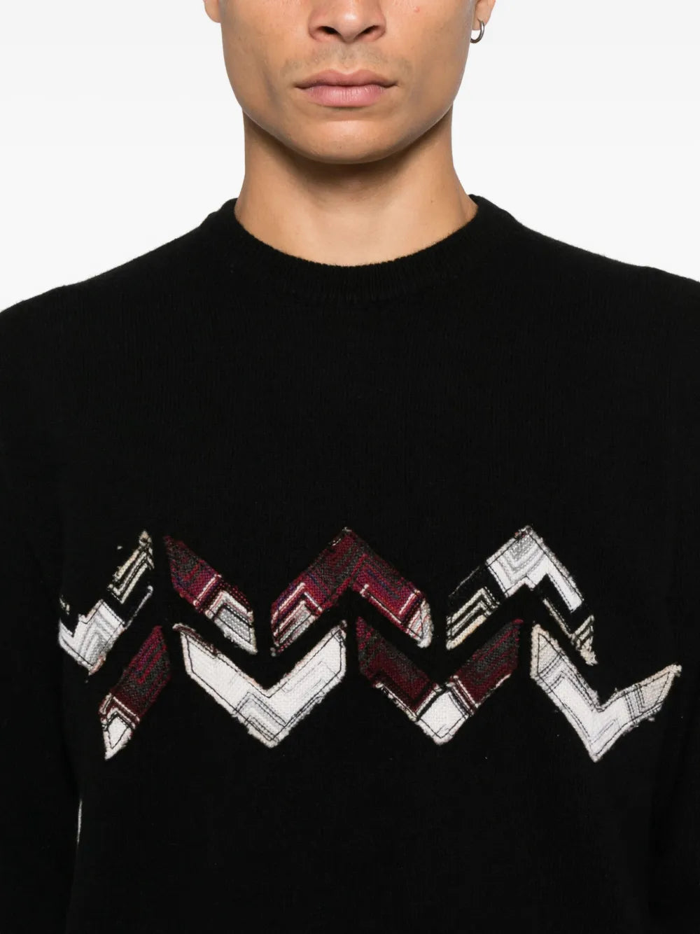 Missoni Men Wool Sweater With Zigzag Detail MISSONI