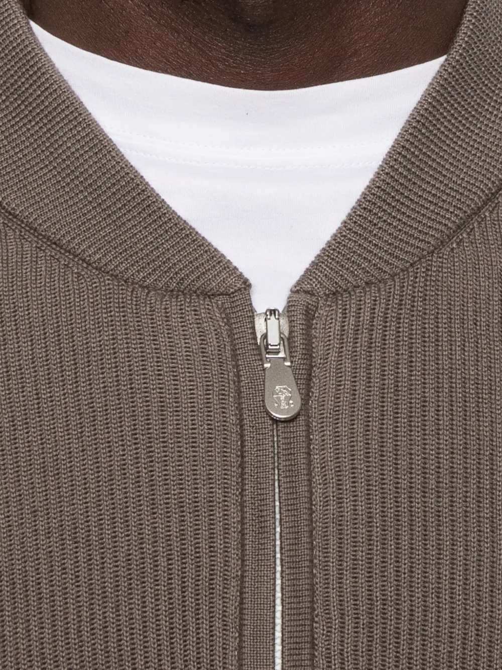 Brunello Cucinelli Men Ribbed Cardigan With Zip Closure BRUNELLO CUCINELLI