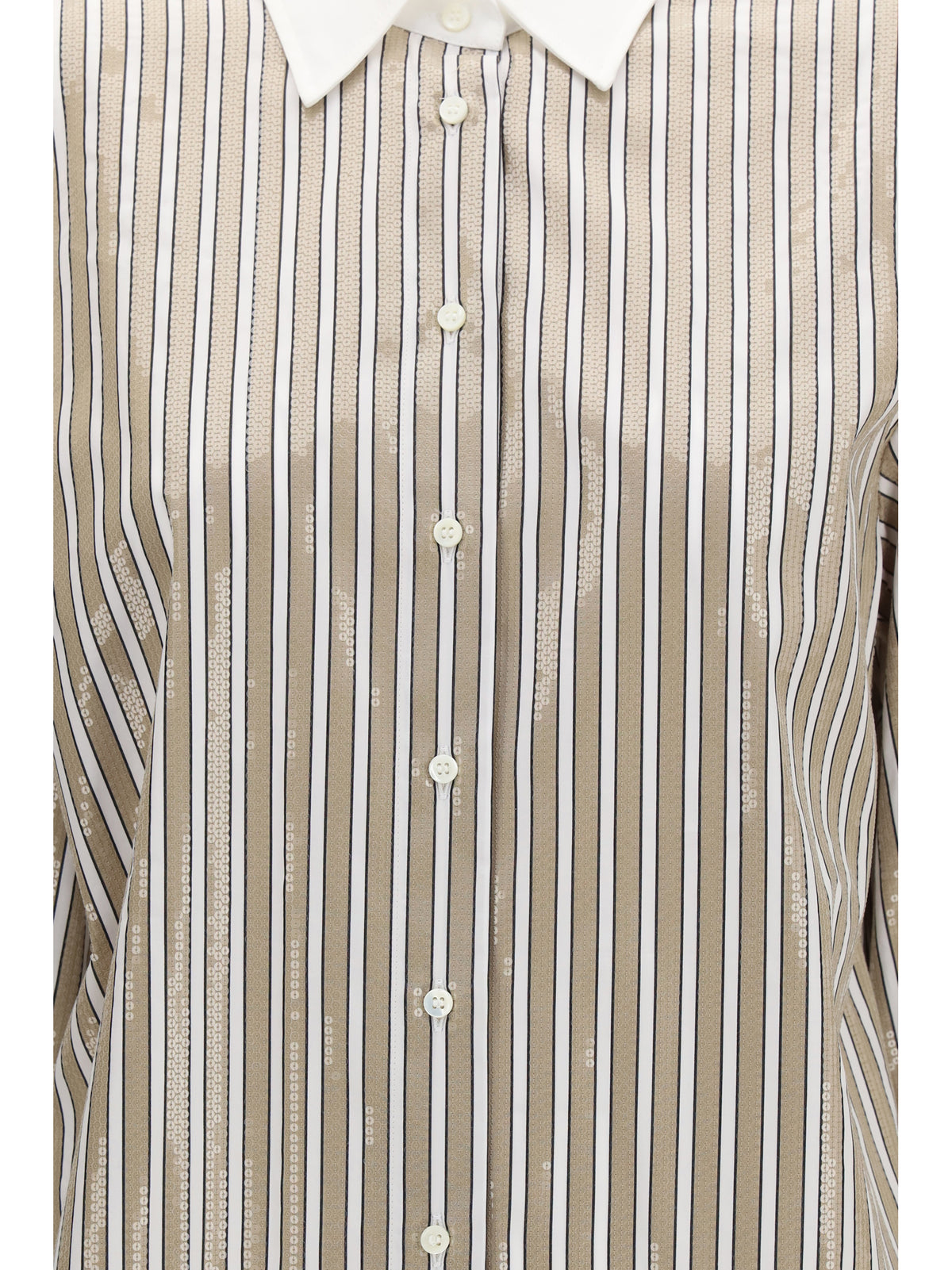 Brunello Cucinelli Women Dazzling Stripes Cotton Shirt BRUNELLO CUCINELLI