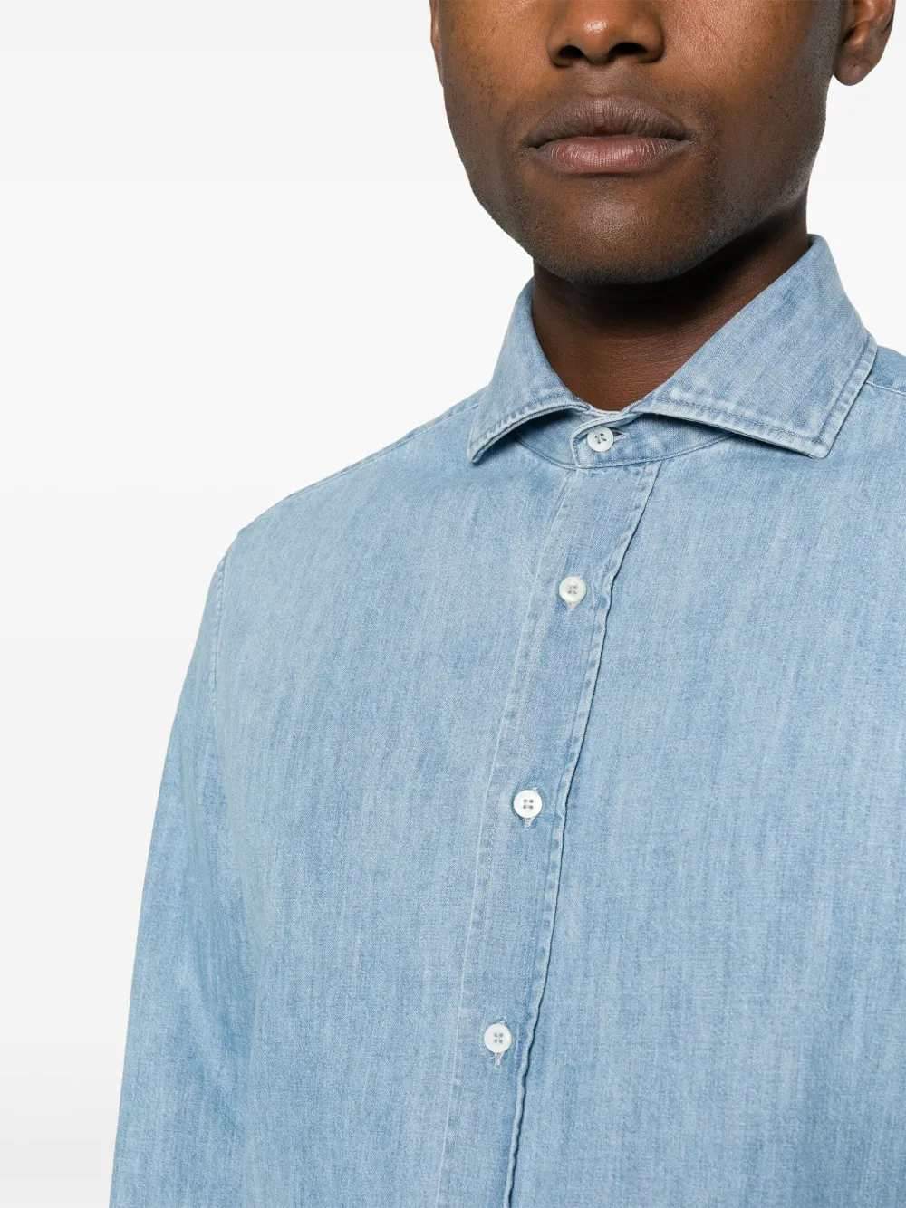 Brunello Cucinelli Men Denim Shirt BRUNELLO CUCINELLI