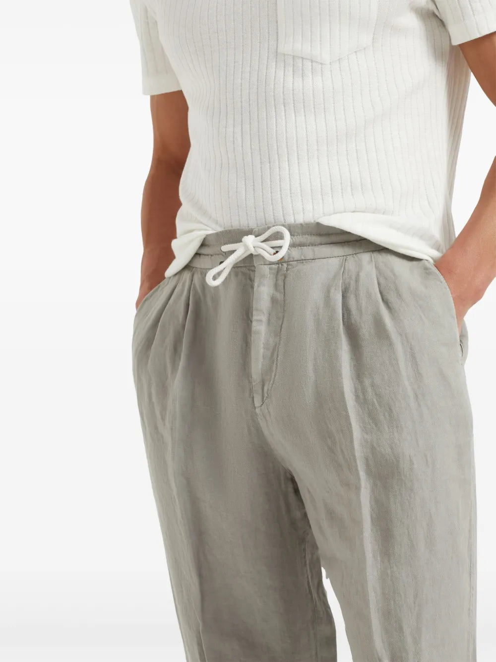 Brunello Cucinelli Men Tapered Trousers With Drawstring BRUNELLO CUCINELLI