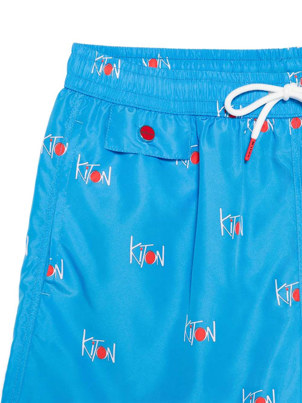 Kiton Men Swim Shorts With Logo Print KITON