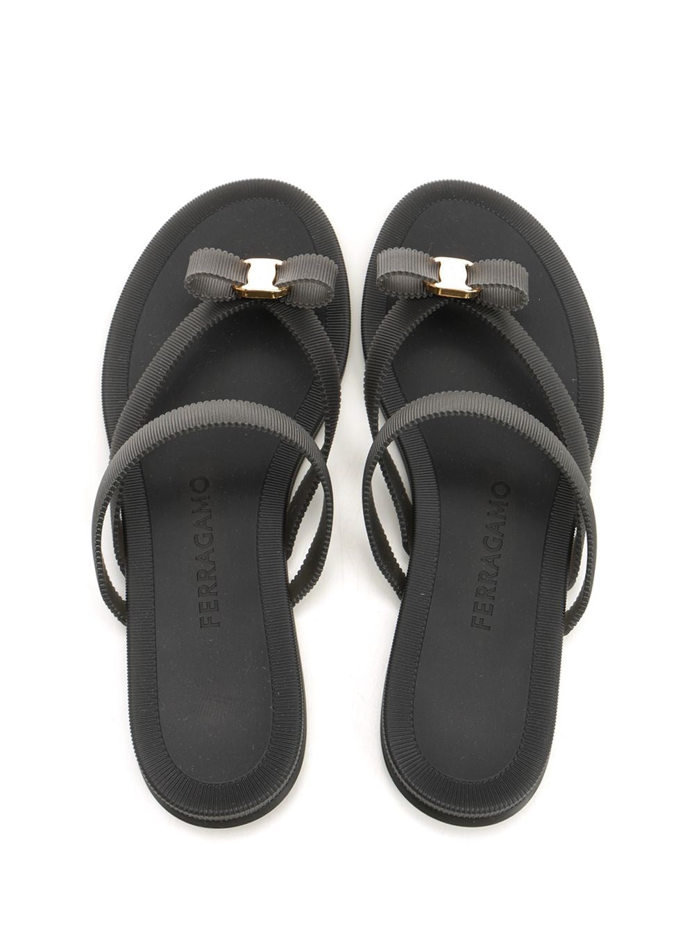 Ferragamo Women Vara Flip-Flops With Jelly Bow FERRAGAMO