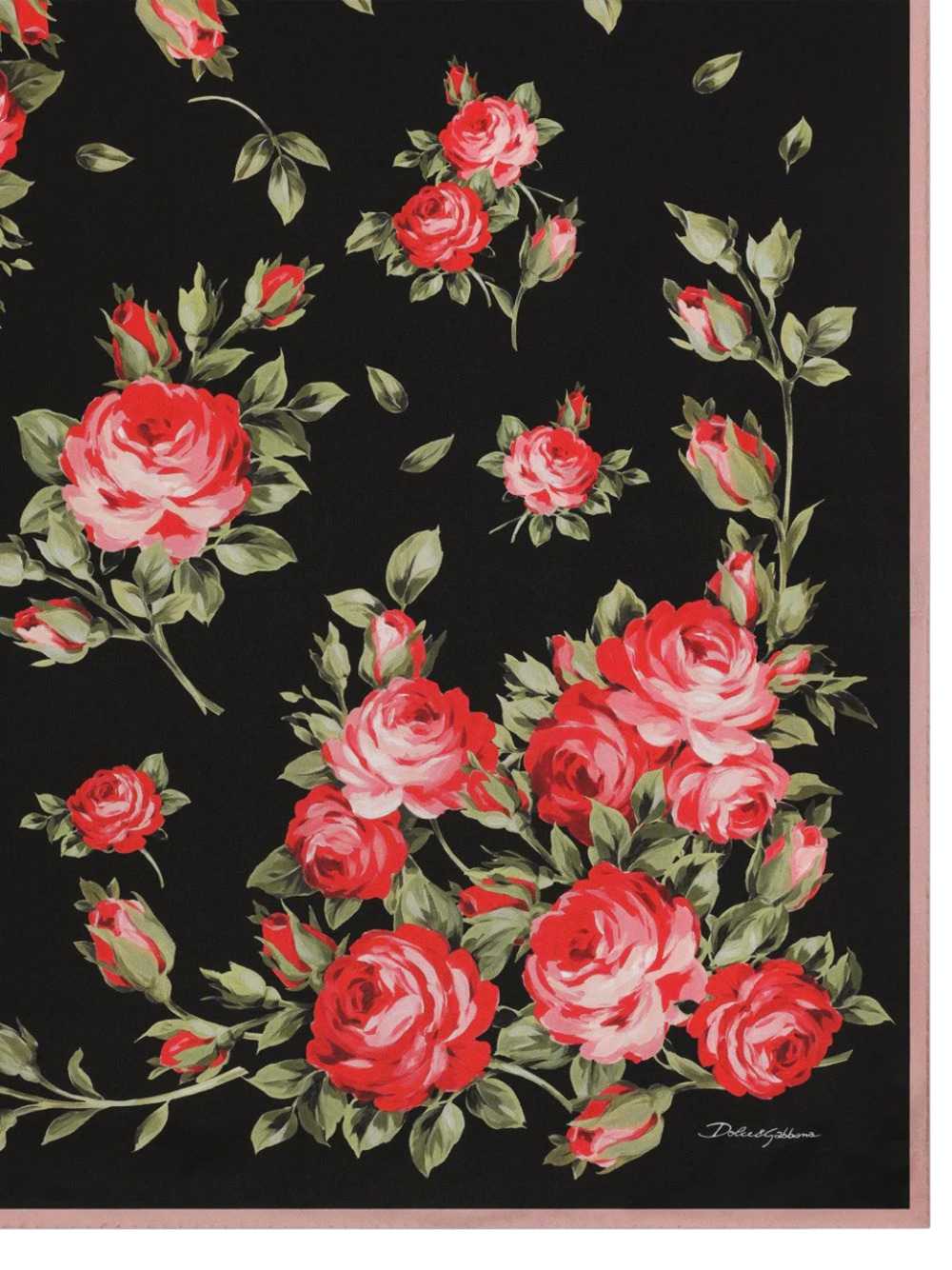 Dolce & Gabbana Women 90X90 Cm Silk Twill Scarf With A Rose Bouquet Print