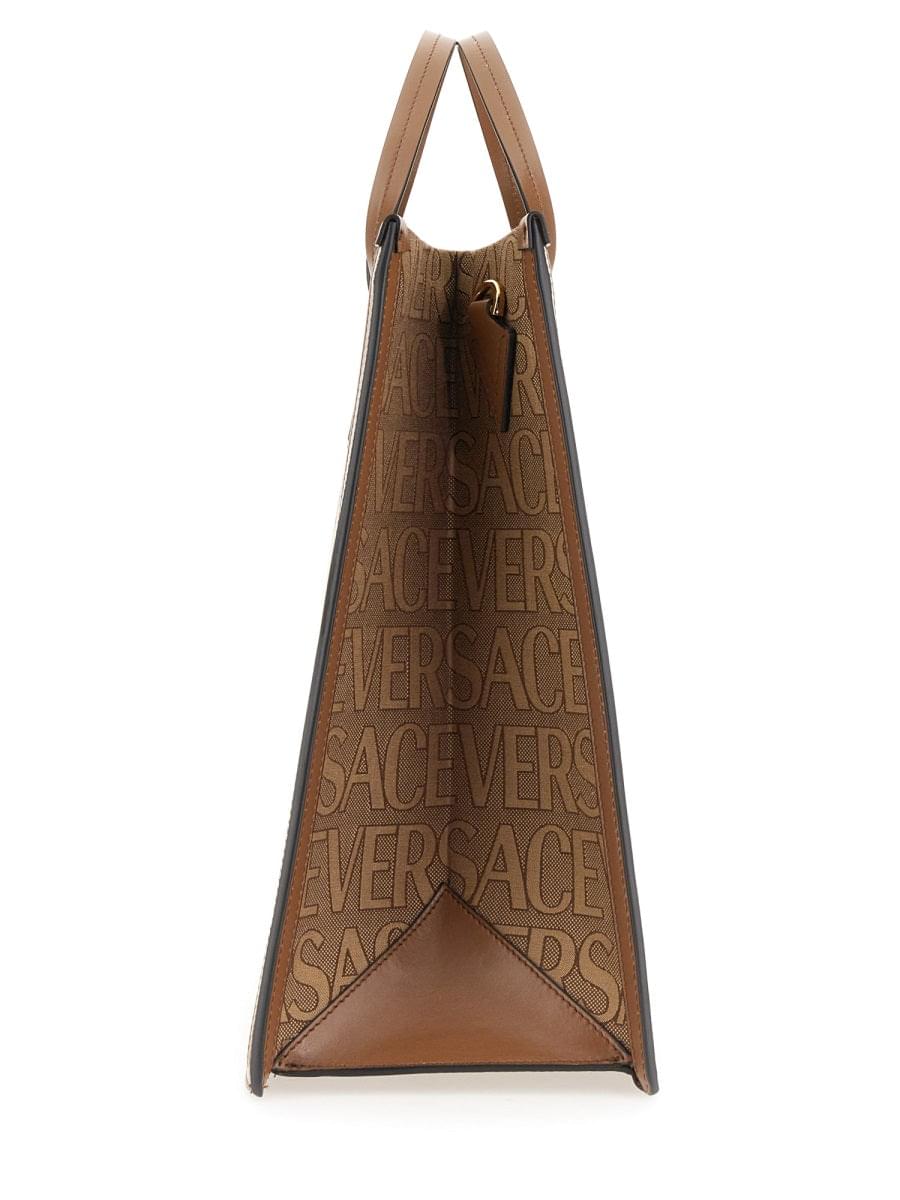 Versace Men Shopper Bag With Allover Logo VERSACE