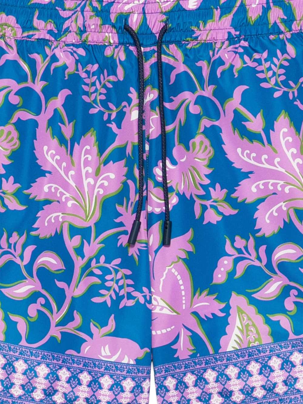 Etro Men Swim Shorts With Floral Print Trim ETRO