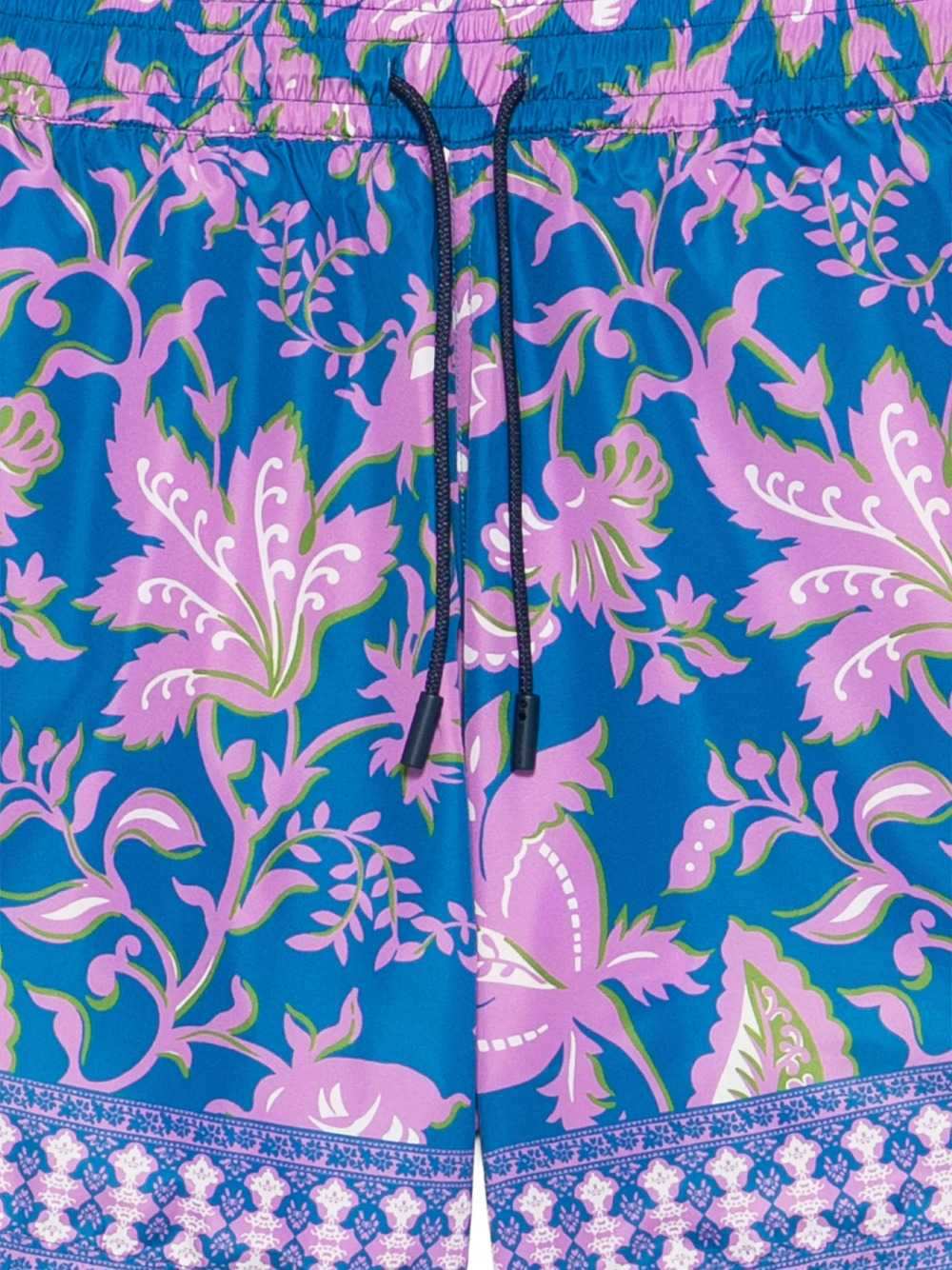 Etro Men Swim Shorts With Floral Print Trim ETRO