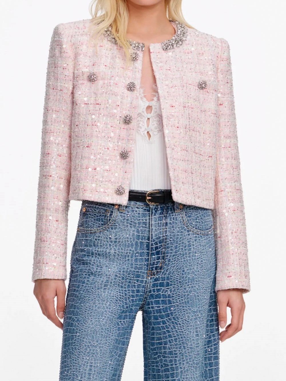 Self-Portrait Women Sequin Boucle Jacket SELF-PORTRAIT