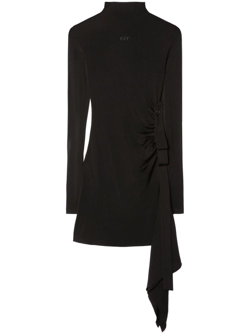 Off-White Women Off-White Women Sec Skin Draped Mini Dress Ls Black - Bl OFF-WHITE