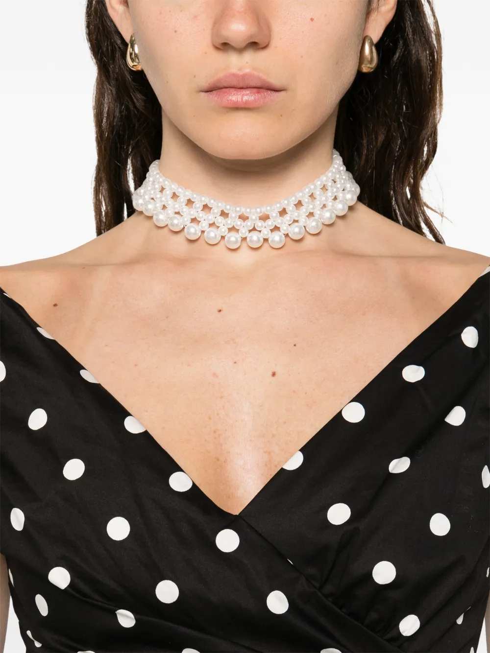 Self-Portrait Women Polka-Dot V-Neck Mini Dress SELF-PORTRAIT