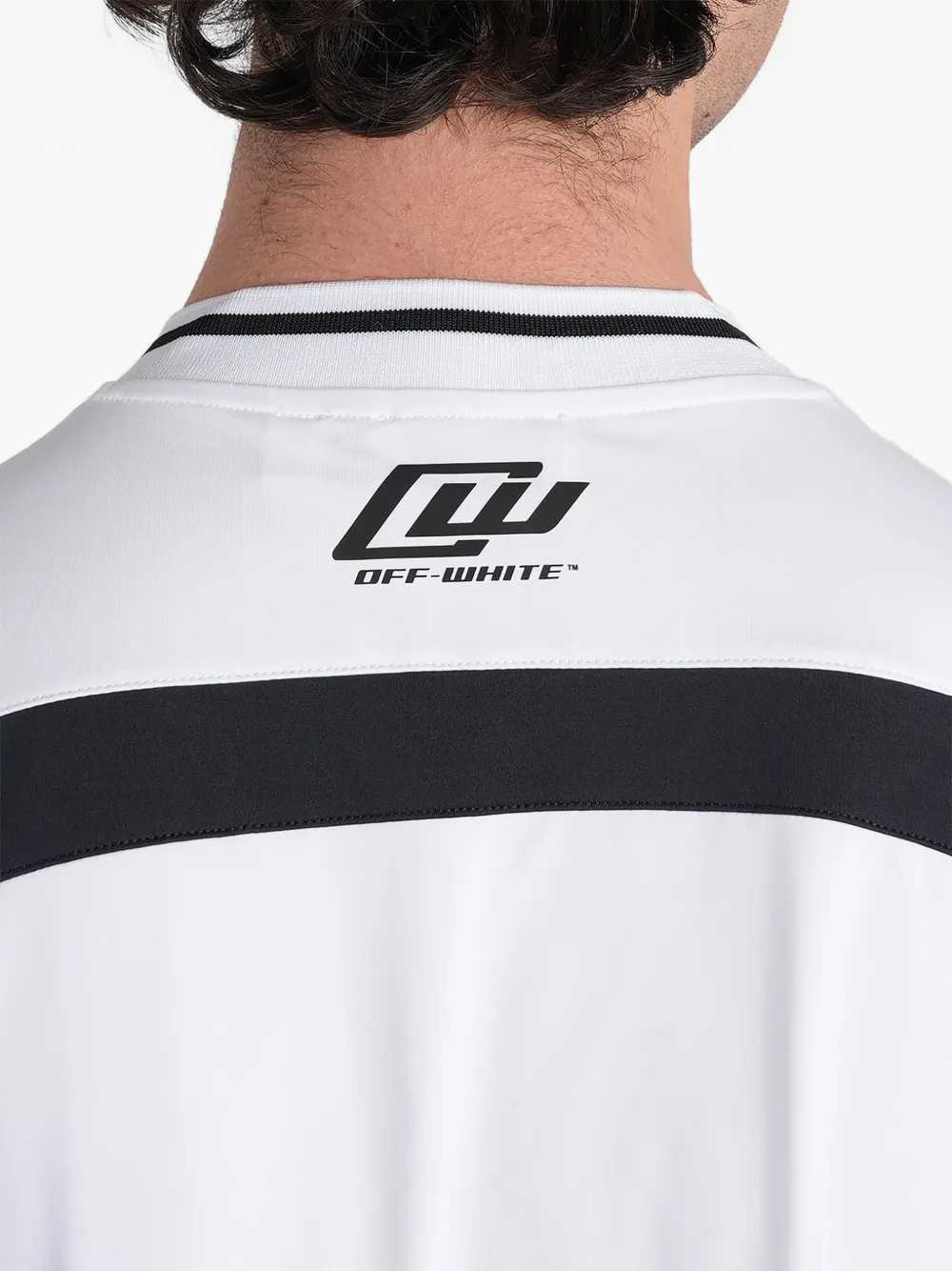 Off White Men V-Neck T-Shirt With Logo Print OFF-WHITE
