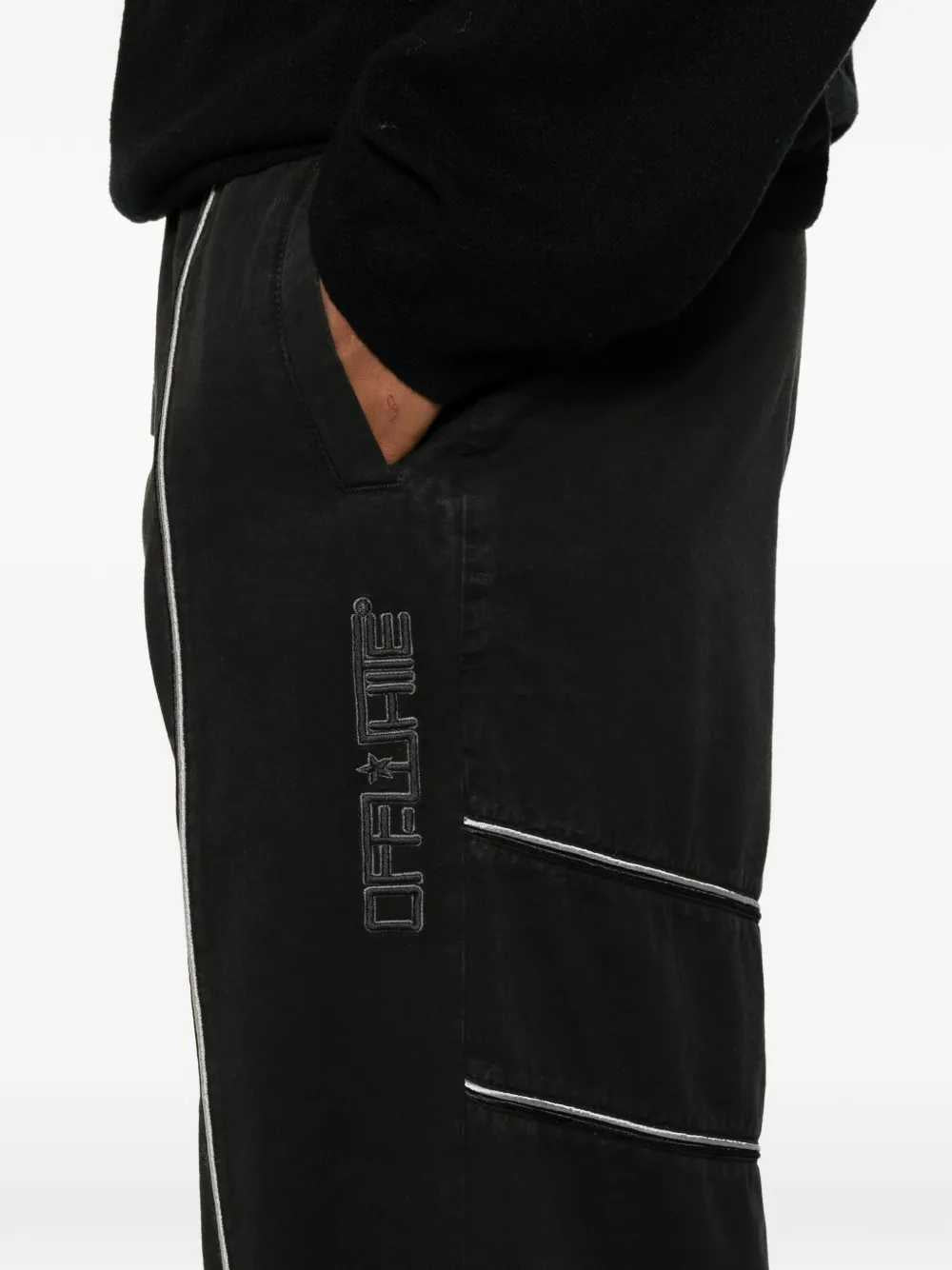 Off White Men Offline Gd Gab Slouchy Trackpants, Black OFF-WHITE