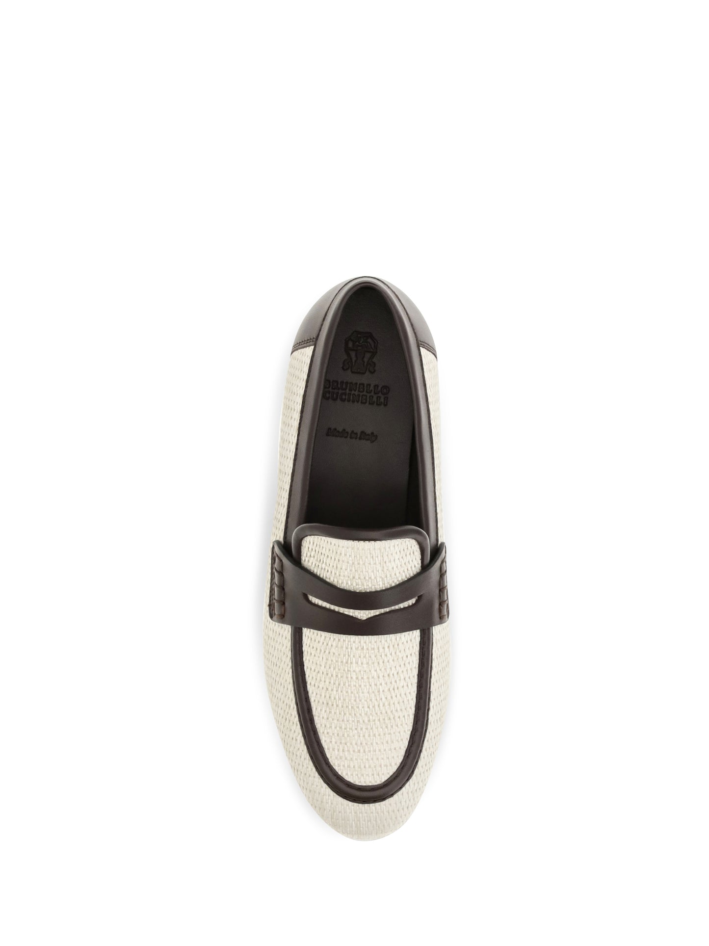 Brunello Cucinelli Women Two-Tone Leather And Raffia Loafers BRUNELLO CUCINELLI