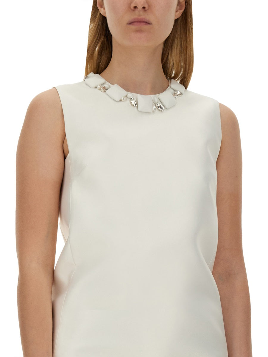 Versace Women Mini Duchesse Dress With Crystals VERSACE