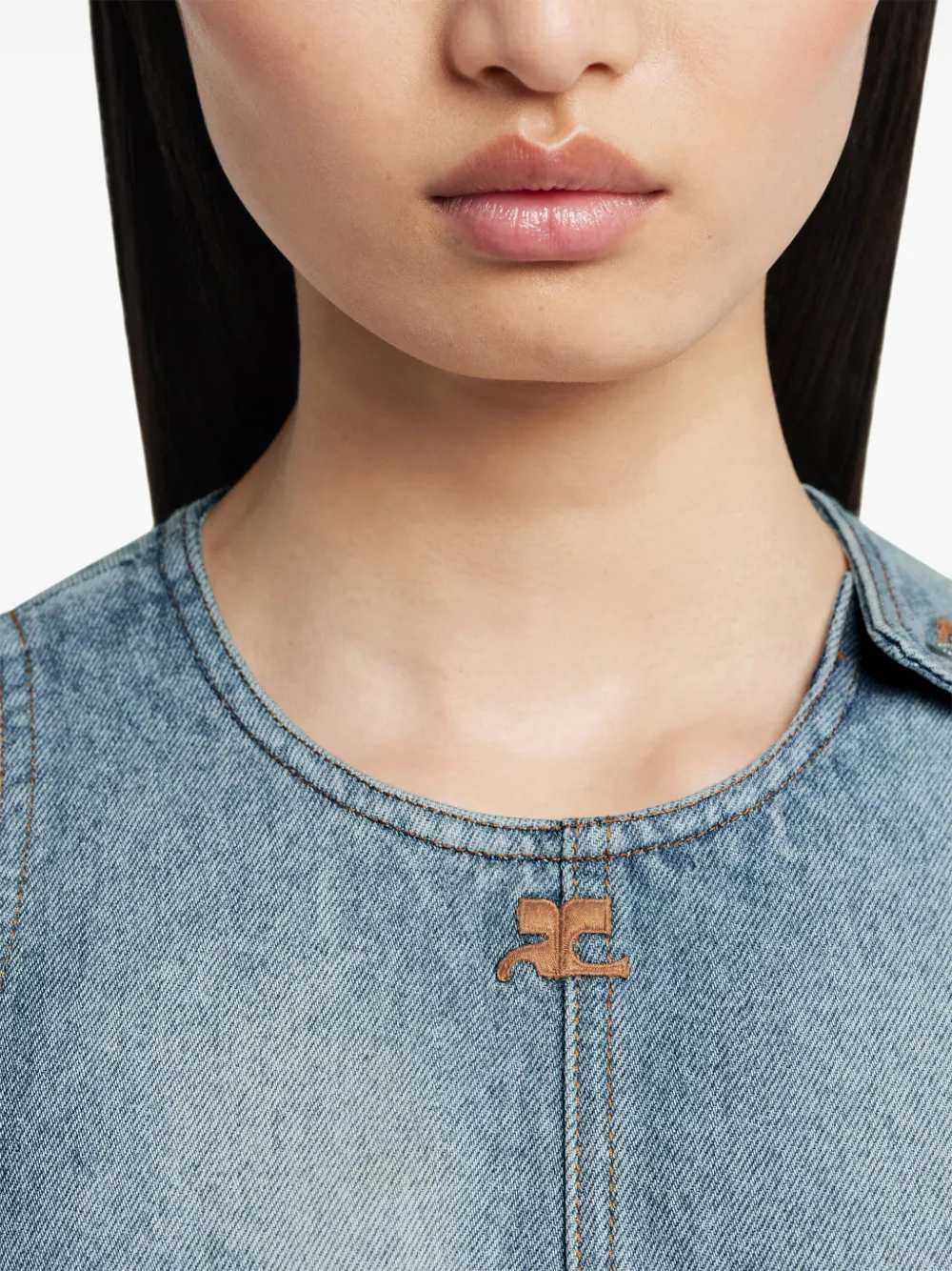 Courreges Women Sleeveless Denim Dress COURREGES