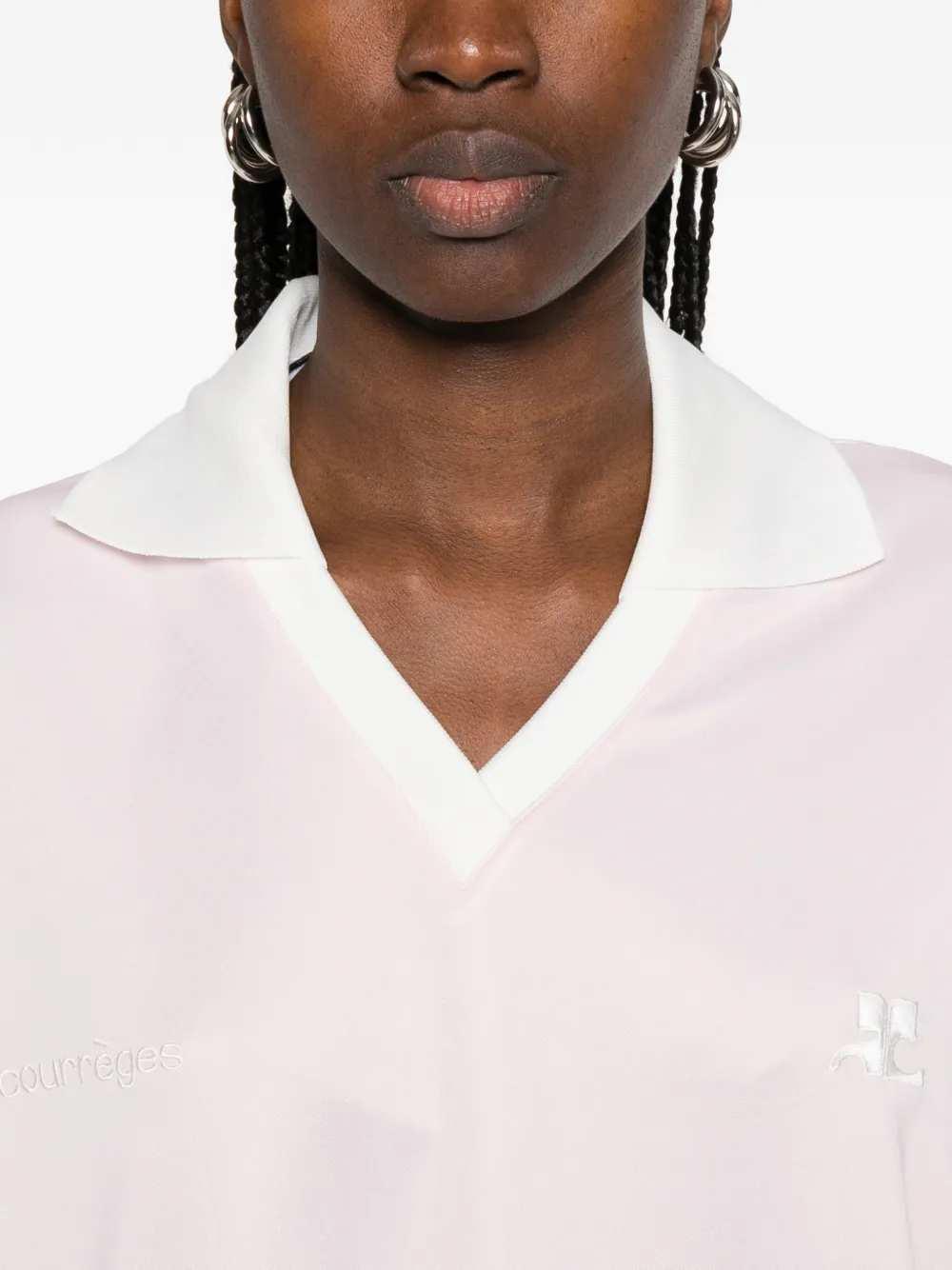 Courreges Women V-Neck T-Shirt With Logo COURREGES
