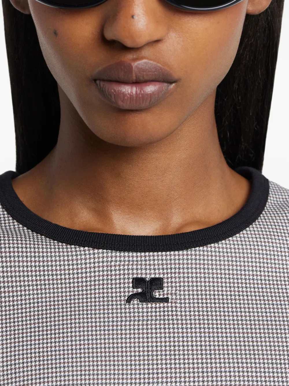 Courreges Women Houndstooth T-Shirt COURREGES