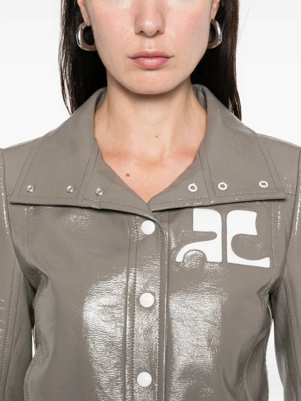 Courreges Women Re-Edition Cropped Vinyl Jacket COURREGES