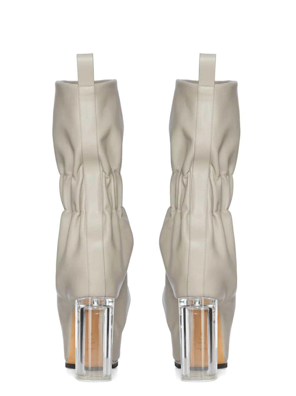 Rick Owens Women Ss26 Rick Owens Cuffed Boots With Pearl/Transparent Grained Calfskin Case RICK OWENS
