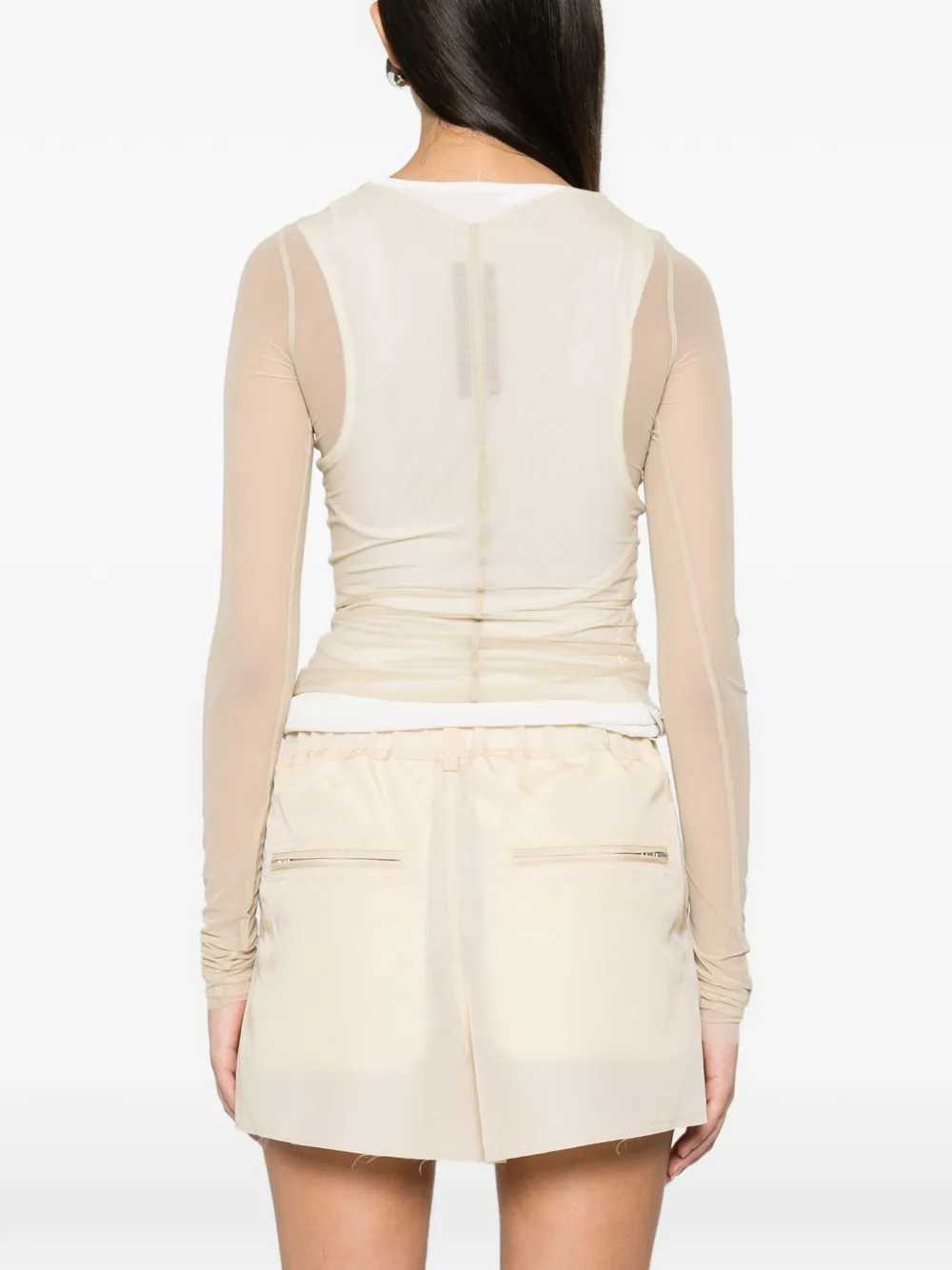 Rick Owens Women Long-Sleeved Top With Sheer Panels At The Temples RICK OWENS