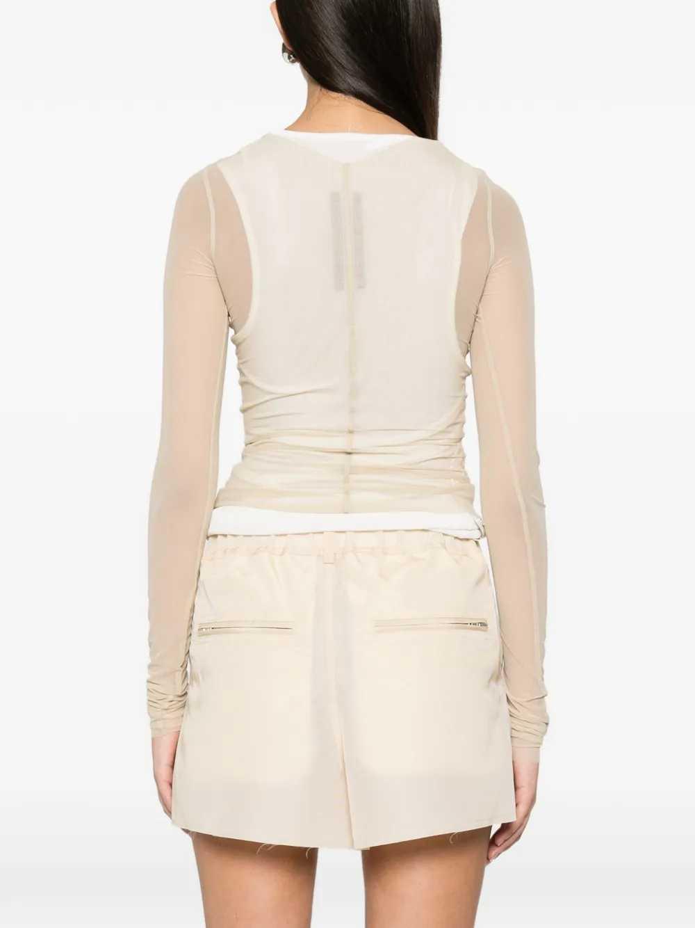 Rick Owens Women Long-Sleeved Top With Sheer Panels At The Temples RICK OWENS