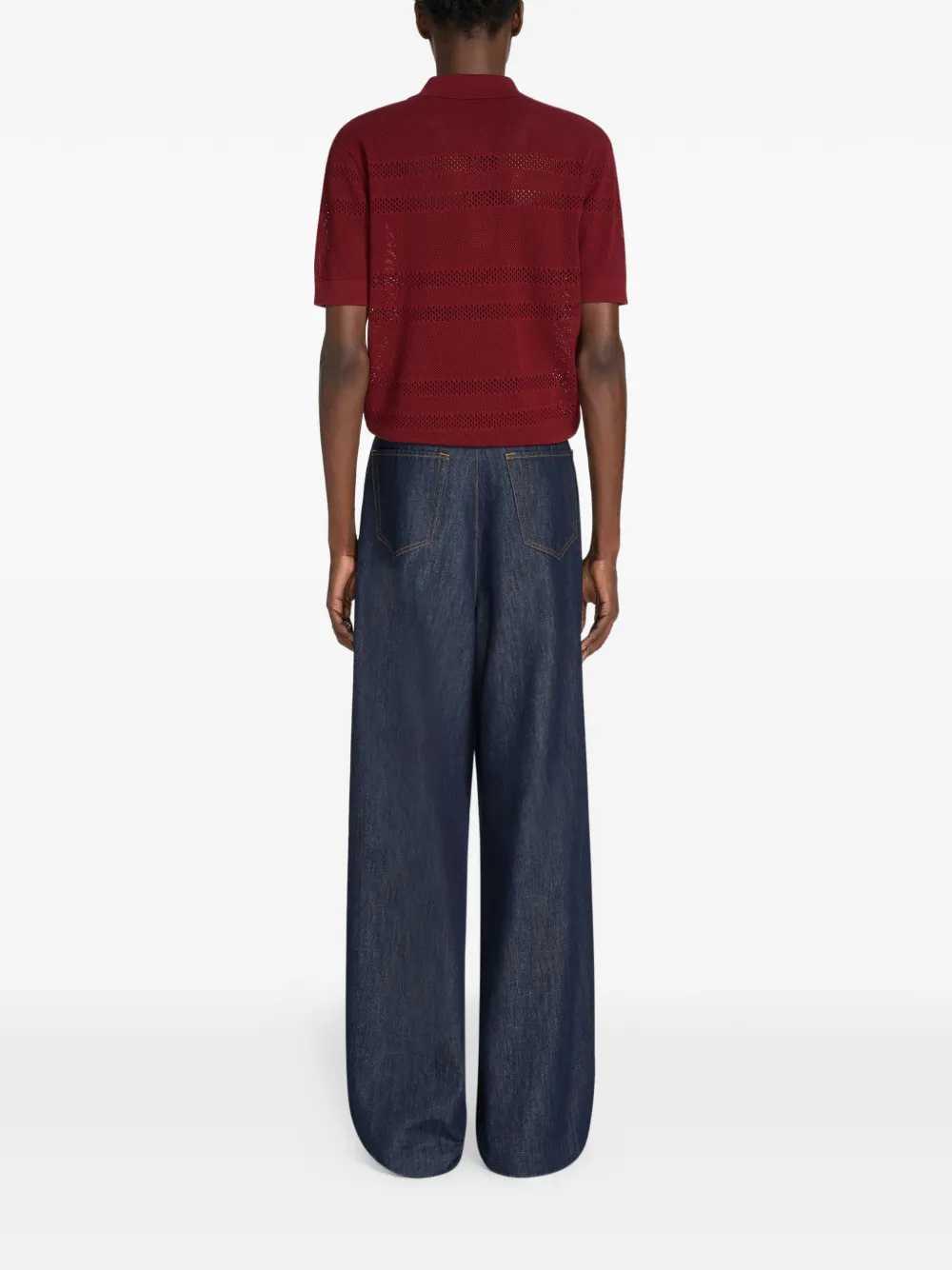 Dries Van Noten Men Wide-Leg Jeans With Belt DRIES VAN NOTEN