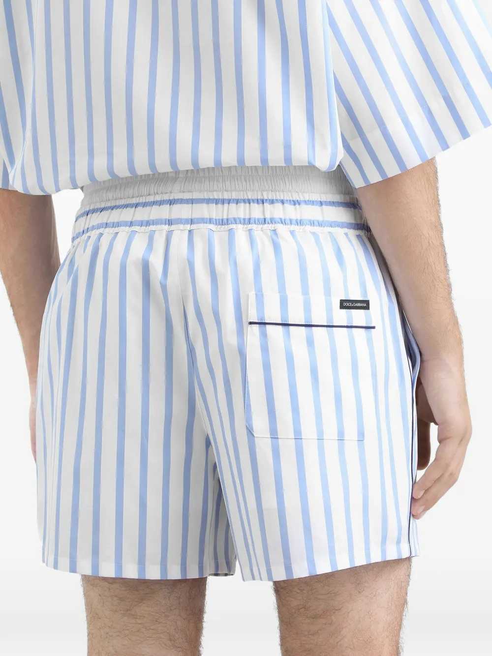 Dolce & Gabbana Men Striped Bermuda Shorts With Drawstring DOLCE & GABBANA