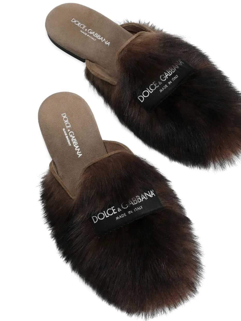 Dolce & Gabbana Women Suede And Shearling Slippers DOLCE & GABBANA