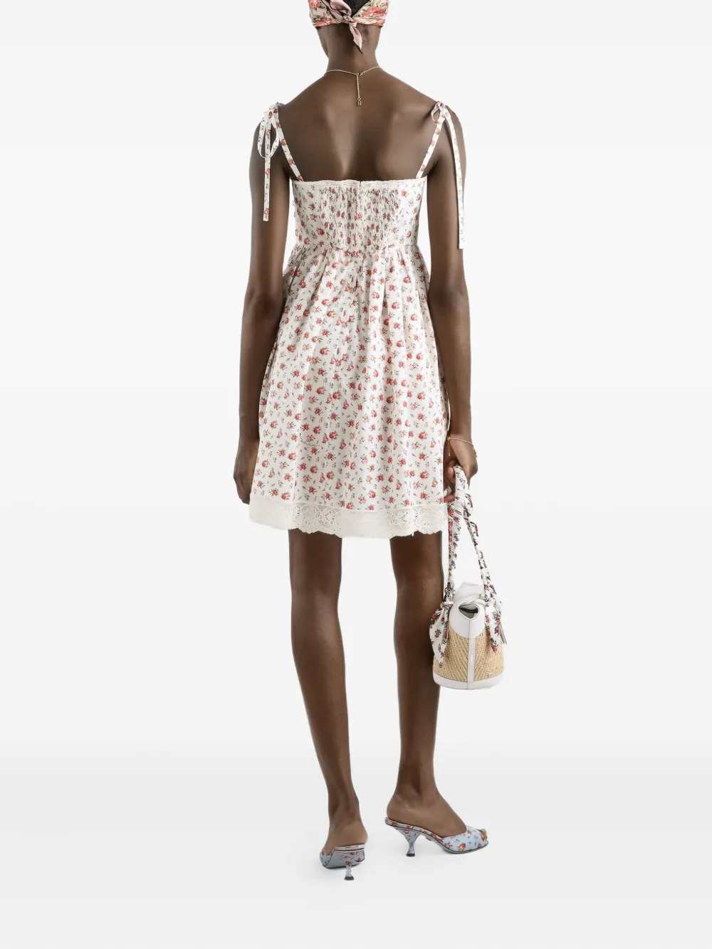 Dolce & Gabbana Women Floral Dress With Lace Inserts DOLCE & GABBANA