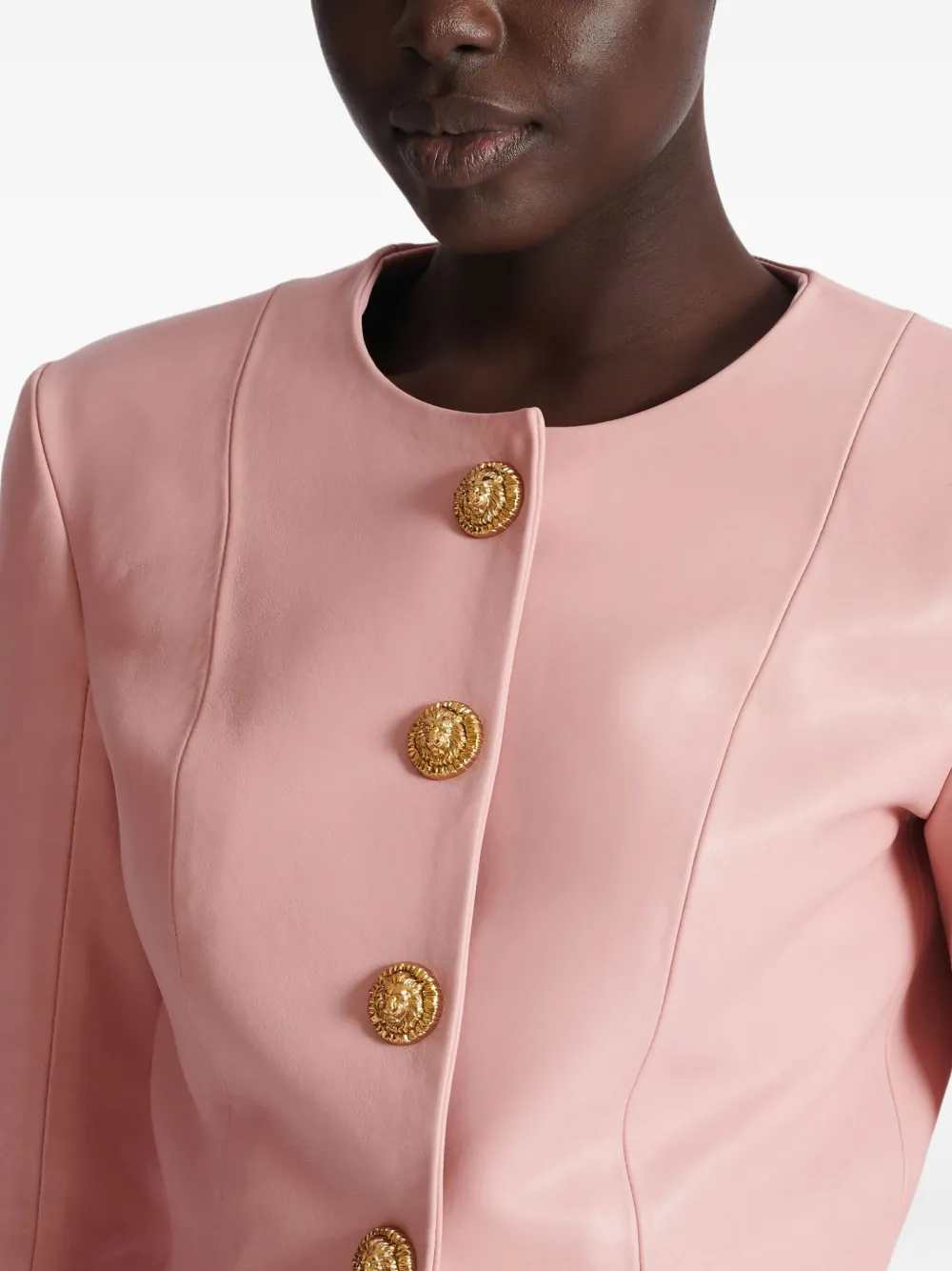 Balmain Women Balmain Women Lambskin Jacket With Buttons BALMAIN