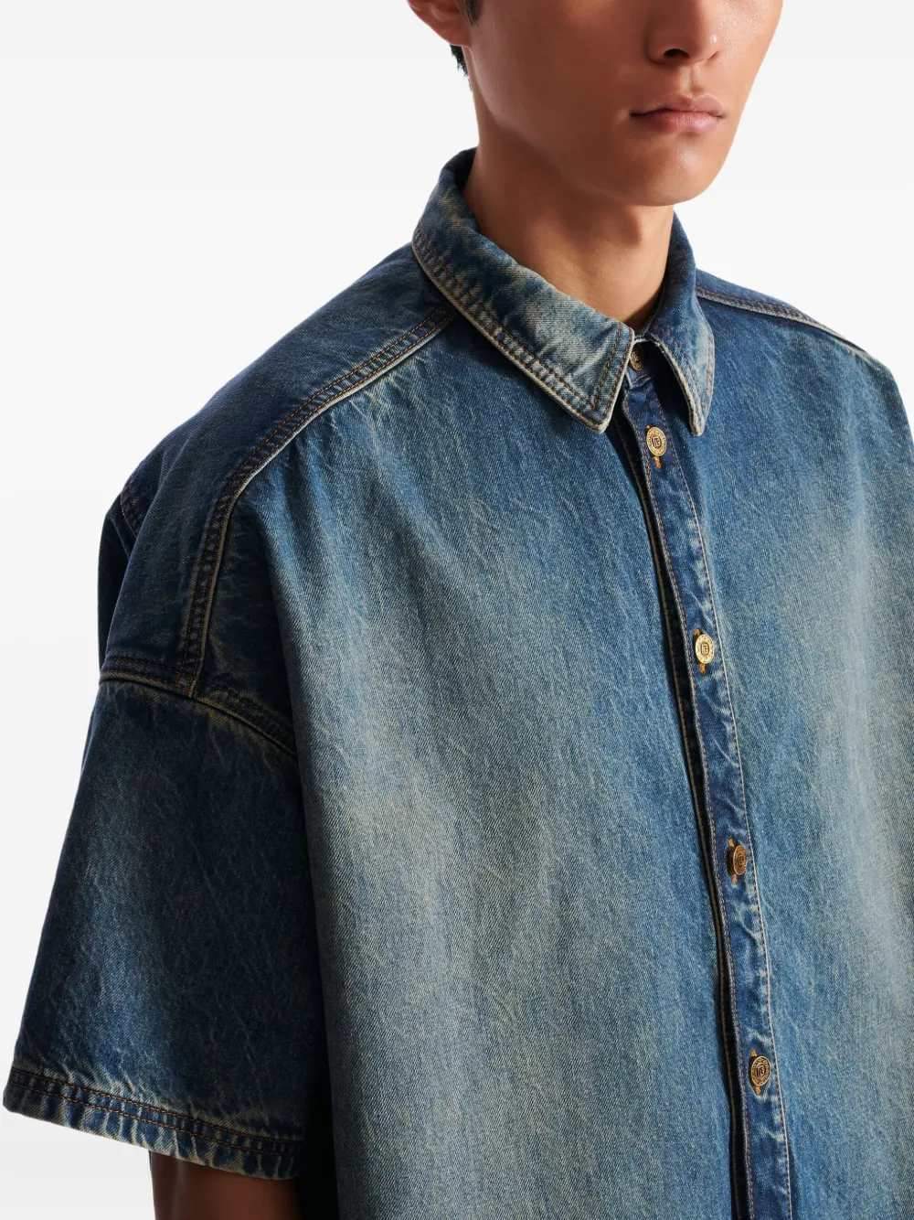 Balmain Men Short-Sleeved Button-Up Shirt BALMAIN