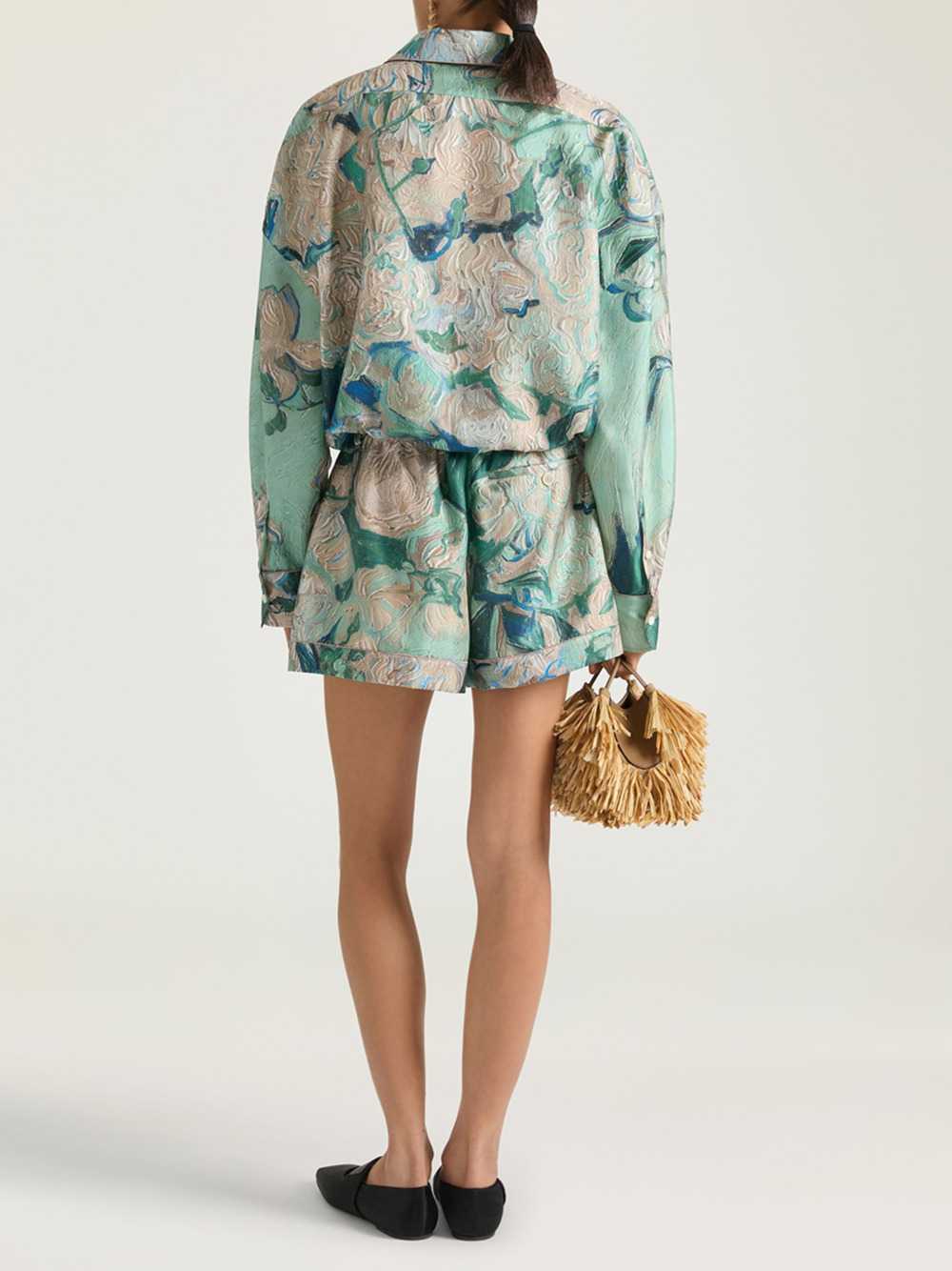 Givenchy Women Short Silk Shirt With Rose Print GIVENCHY