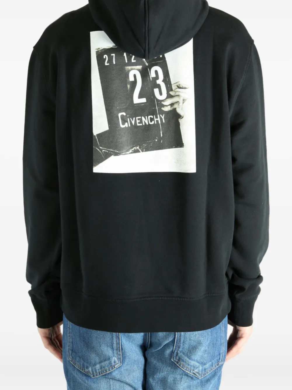 Givenchy Men Felpa Con Cappuccio In Cotone Con Grafica Sul Retro GIVENCHY