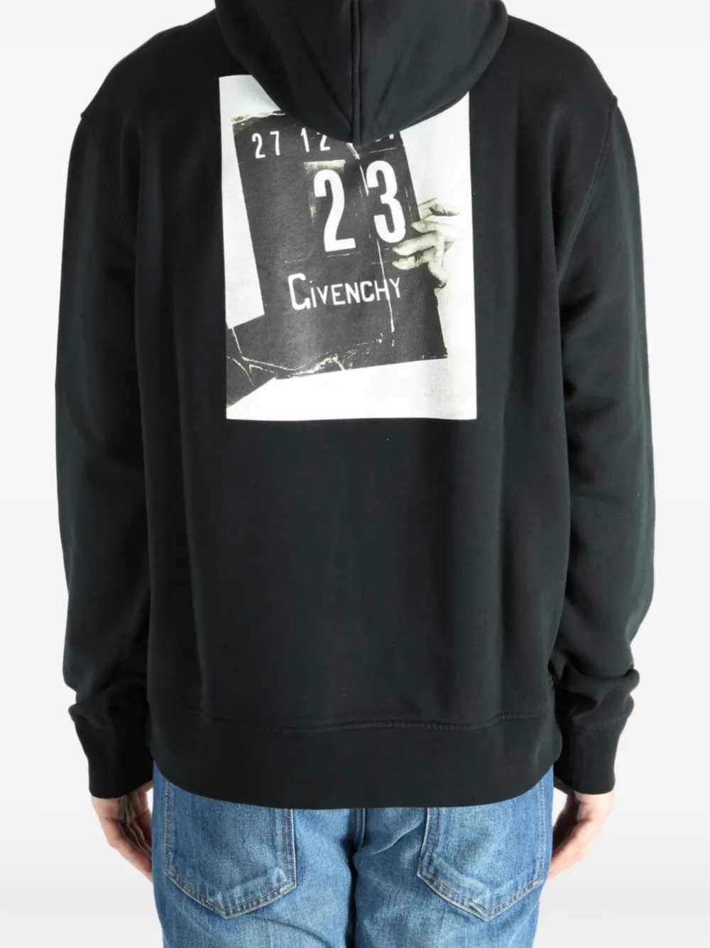 Givenchy Men Felpa Con Cappuccio In Cotone Con Grafica Sul Retro GIVENCHY