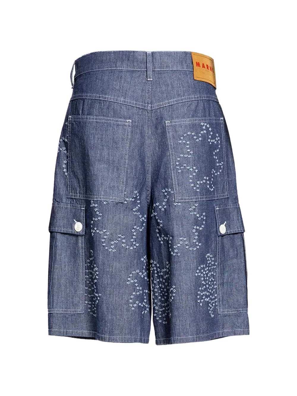 Marni Men Embroidered Denim Shorts MARNI