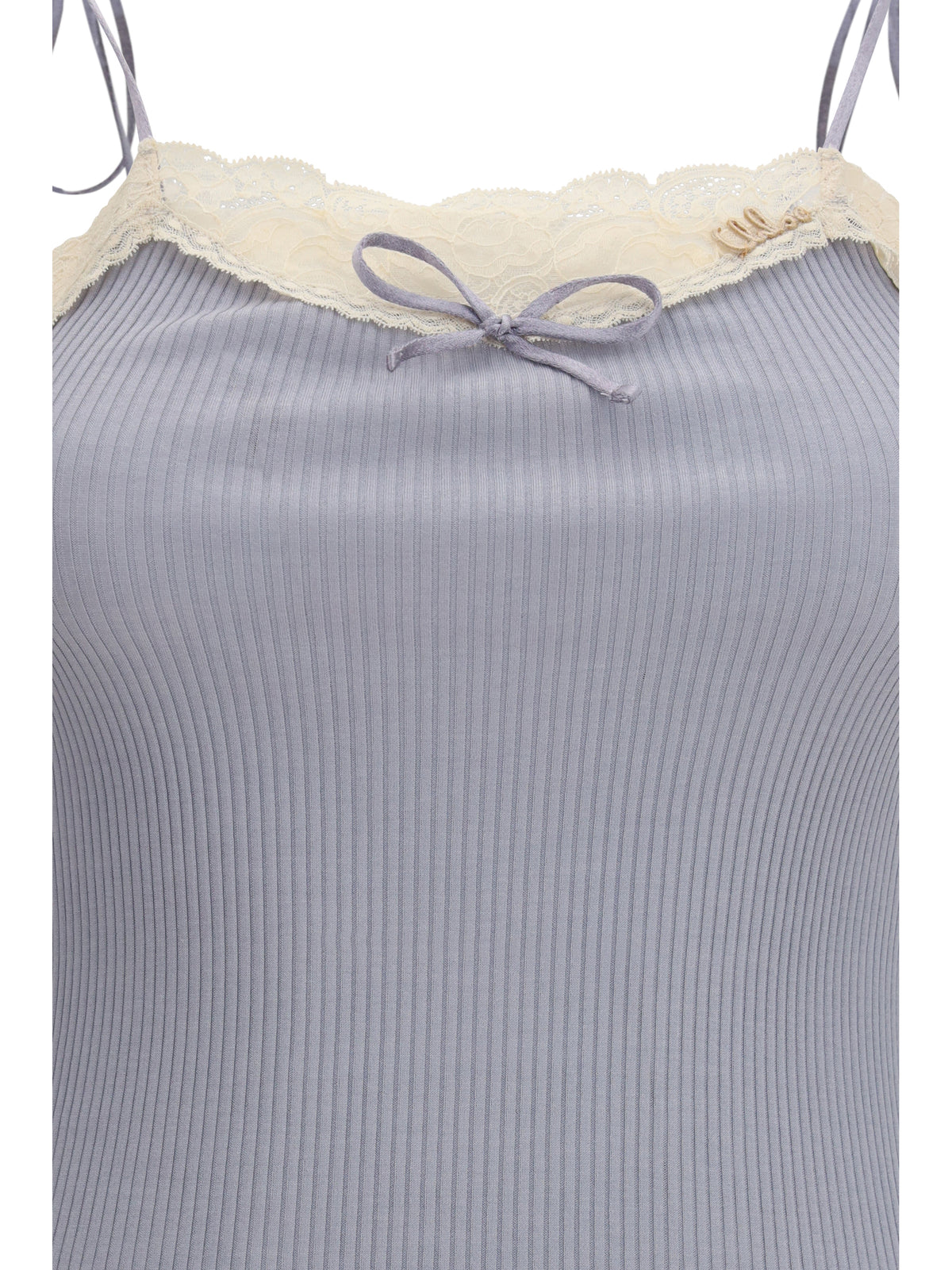 Chloé Women Jersey And Lace Thin Strap Top CHLOE