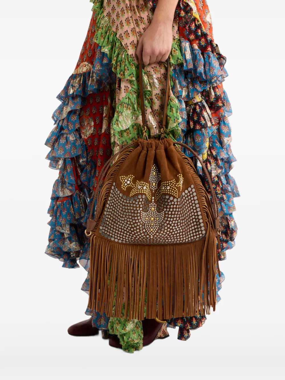 Etro Women Kalispera Medium Studded And Fringed Tote Bag ETRO