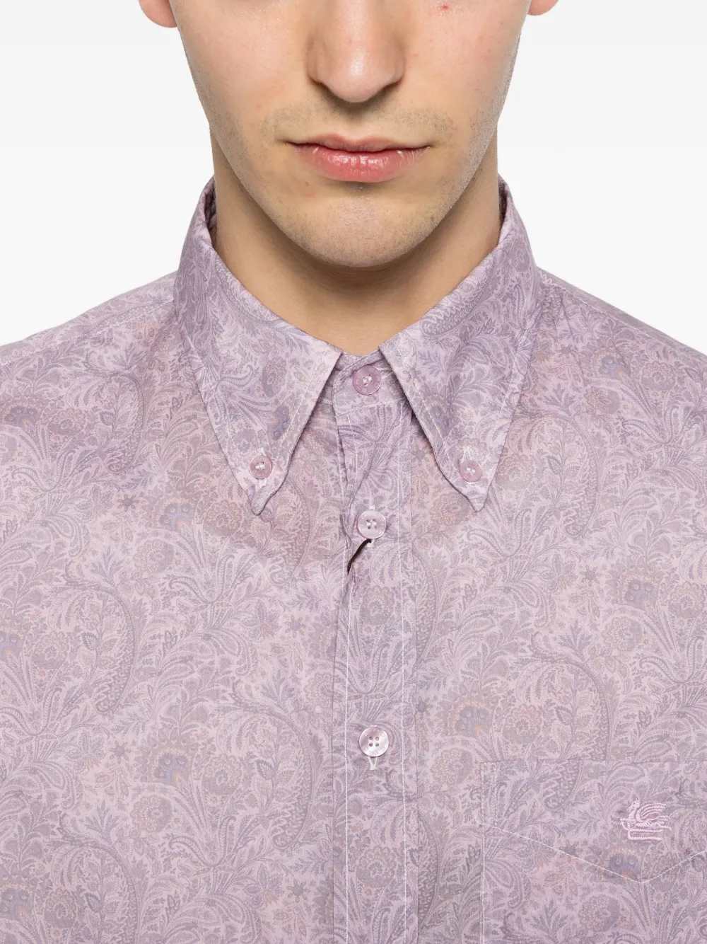 Etro Men Camicia Con Bottoni E Stampa Paisley ETRO
